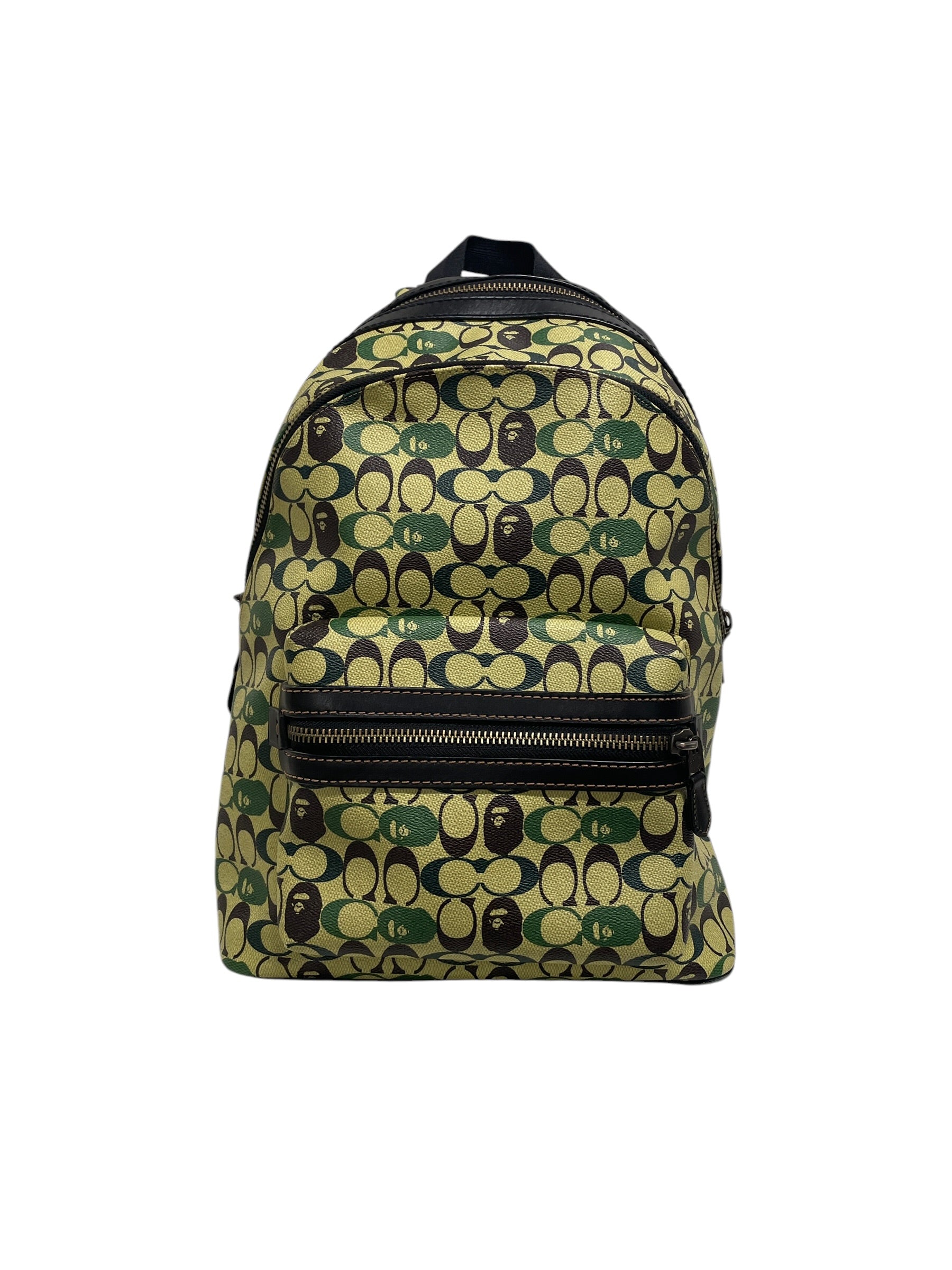 COACH/A BATHING APE/Backpack/Leather/GRN/ALL OVER LOGO view 1