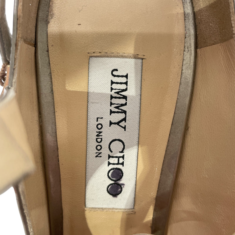 JIMMY CHOO/Heels/EU 39.5/SLV/Ankle Strap/