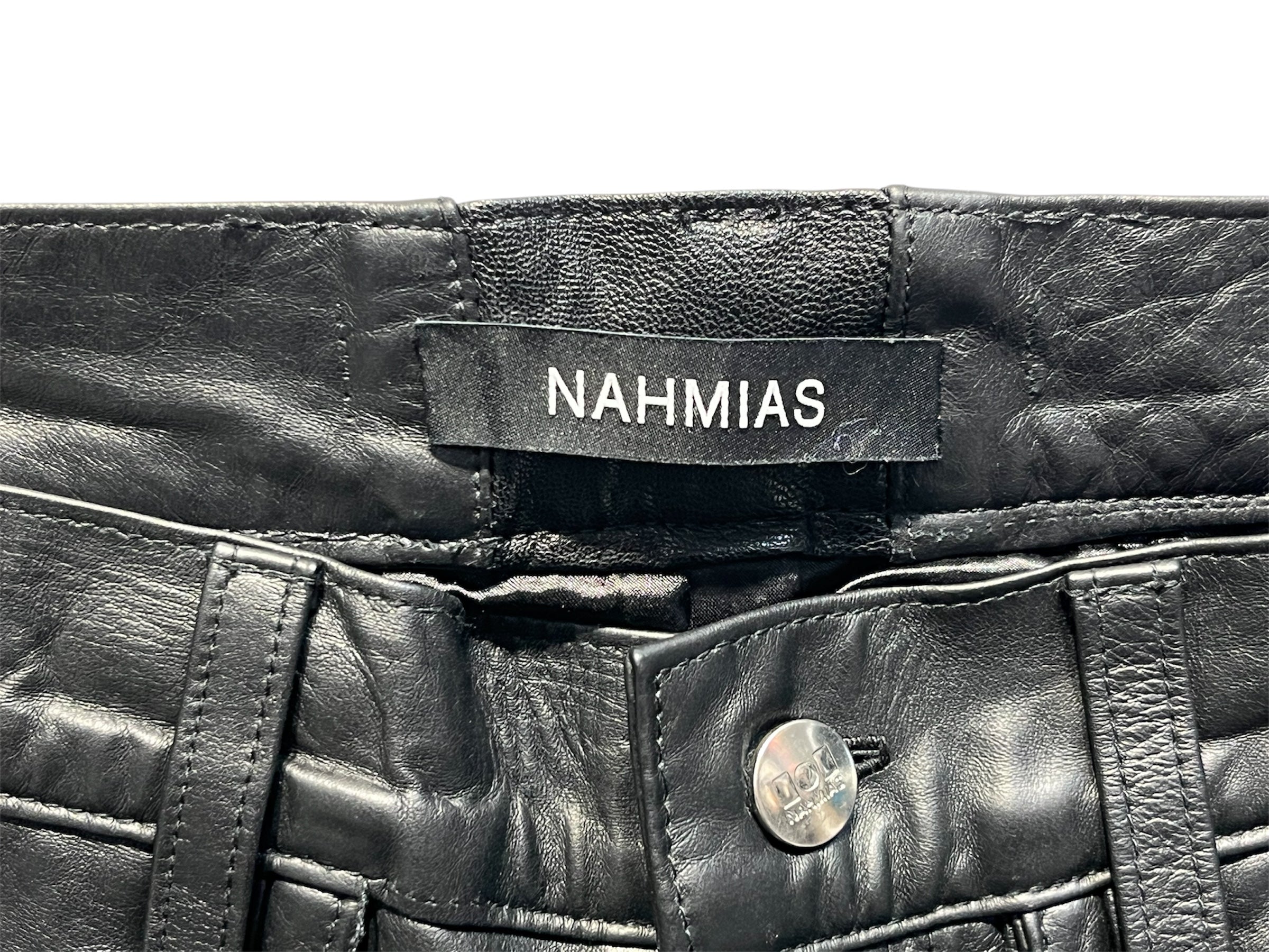 NAHMIAS/Straight Pants/L/Leather/BLK/ view 3
