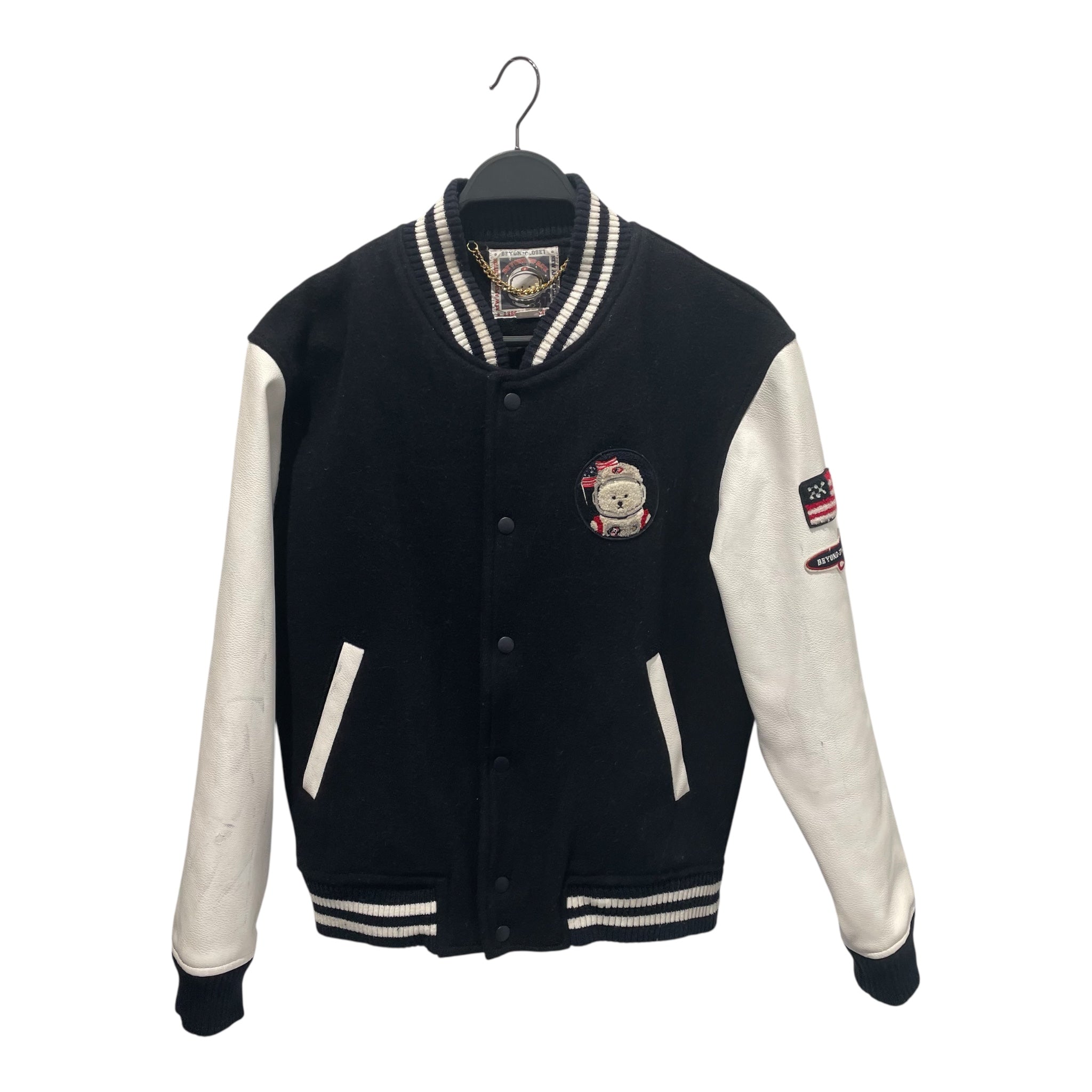 BEYOND CLOSET/Baseball Jkt/M/Wool/NVY/AMERICAN FLAG view 1