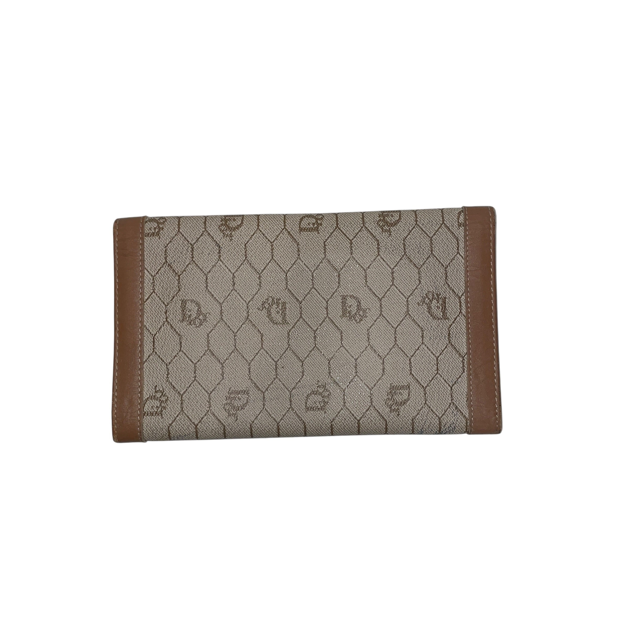 Christian Dior/Wallet/Monogram/Leather/BEG/L's/VINTAGE HONEYCOMB CANVAS view 2