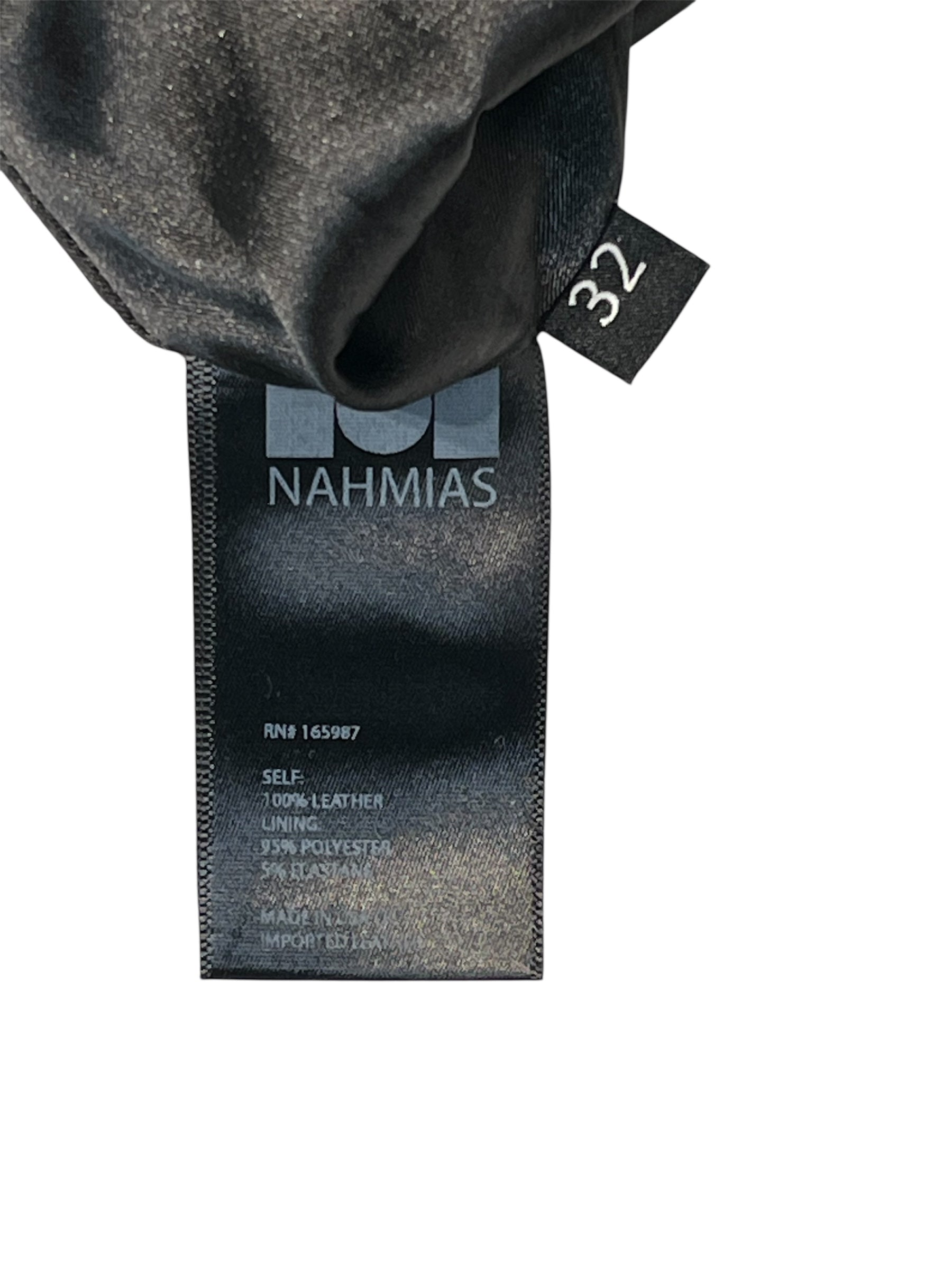 NAHMIAS/Straight Pants/L/Leather/BLK/ view 4