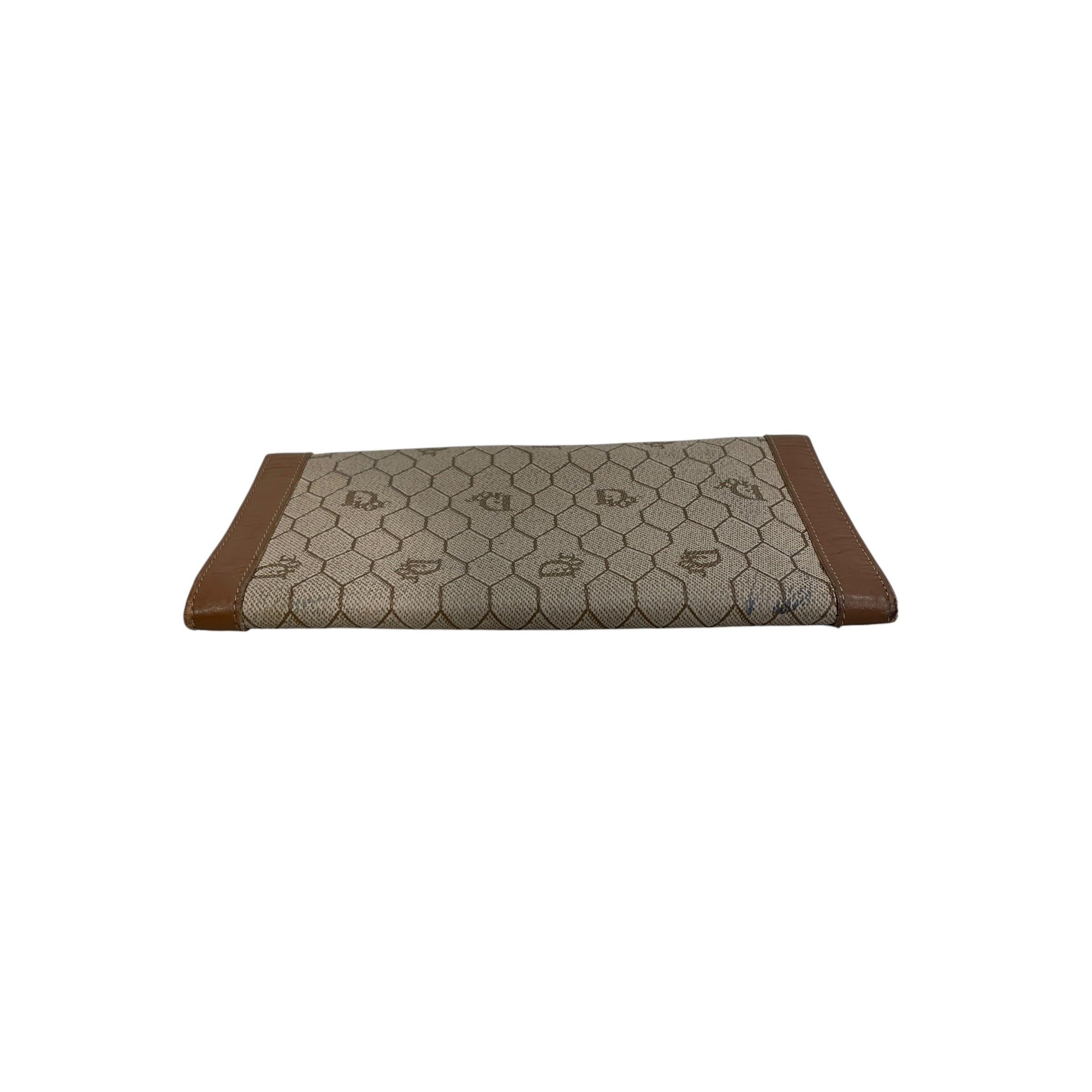 Christian Dior/Wallet/Monogram/Leather/BEG/L's/VINTAGE HONEYCOMB CANVAS view 3