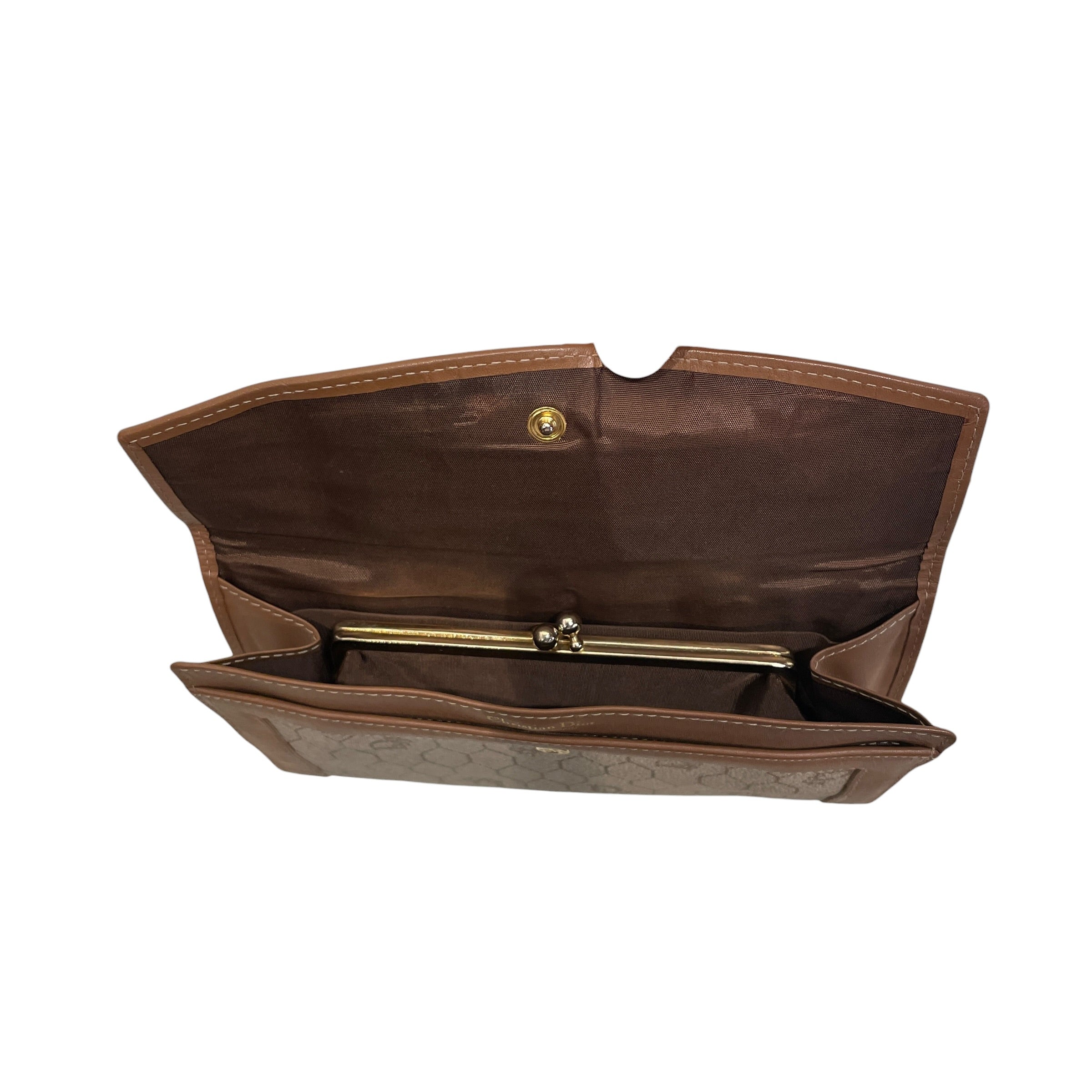 Christian Dior/Wallet/Monogram/Leather/BEG/L's/VINTAGE HONEYCOMB CANVAS view 4