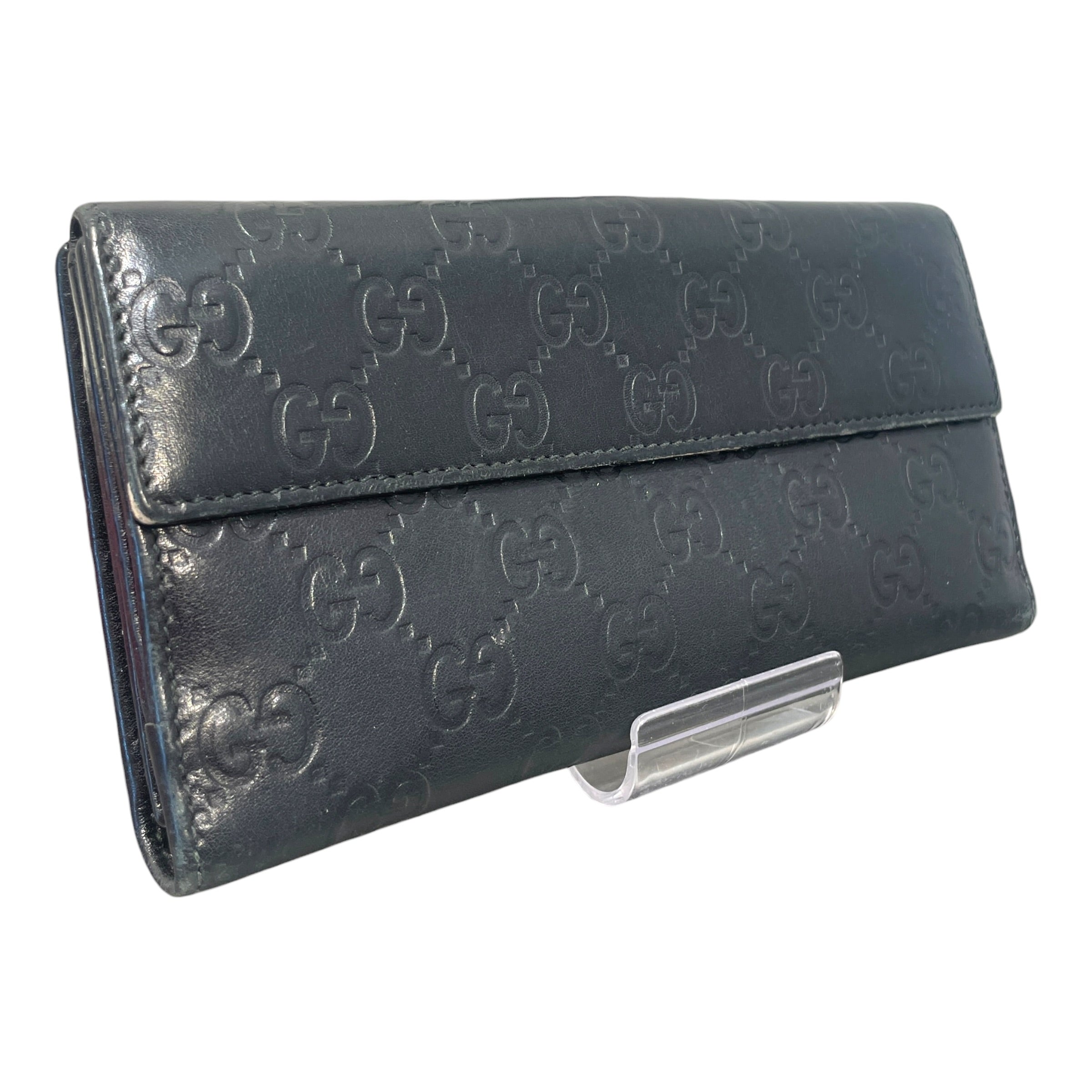 GUCCI/Wallet/Leather/BLK/GUCISSIMA LEATHER Wallet view 2