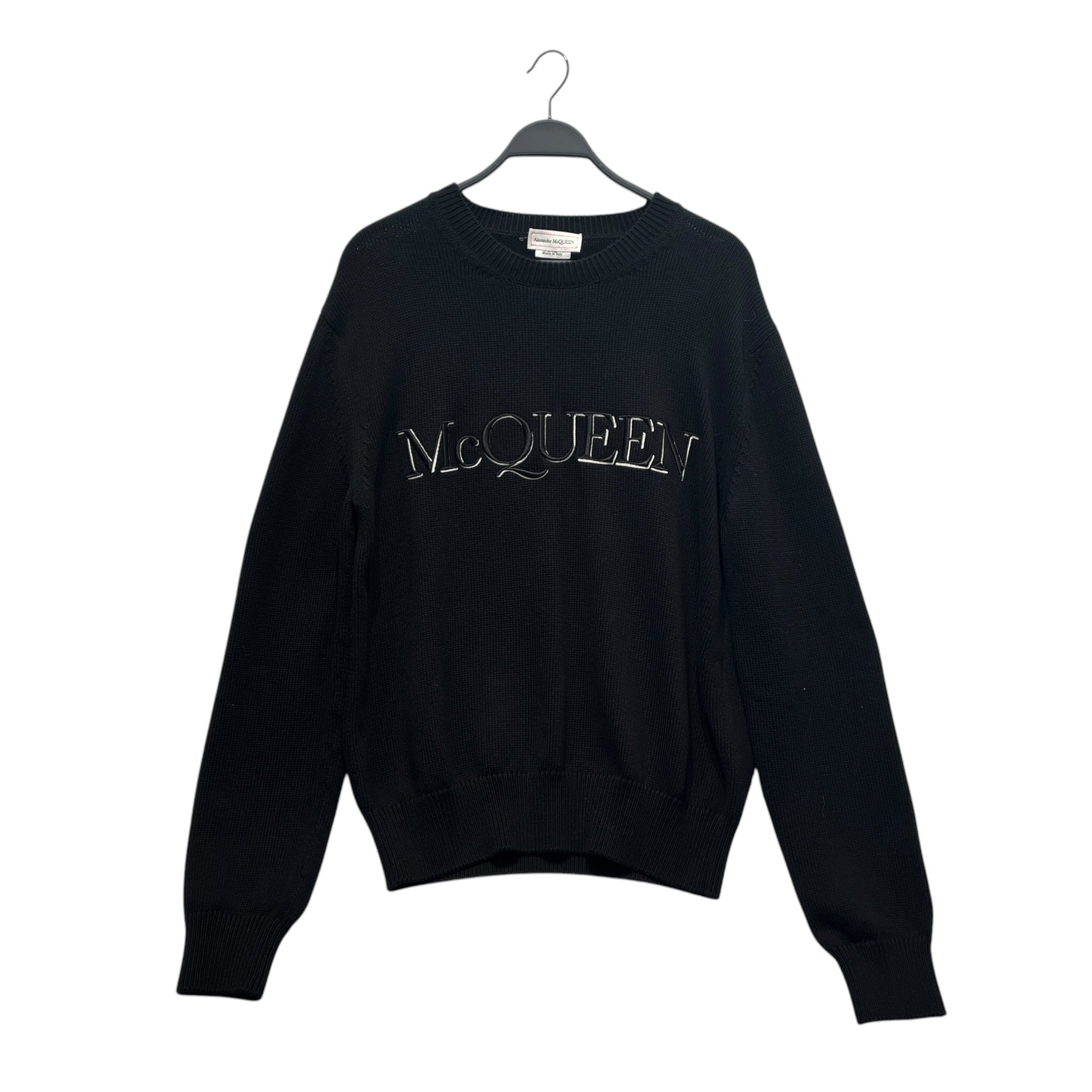 Alexander McQueen/Sweater/L/Cotton/BLK/BIG LOGO view 1