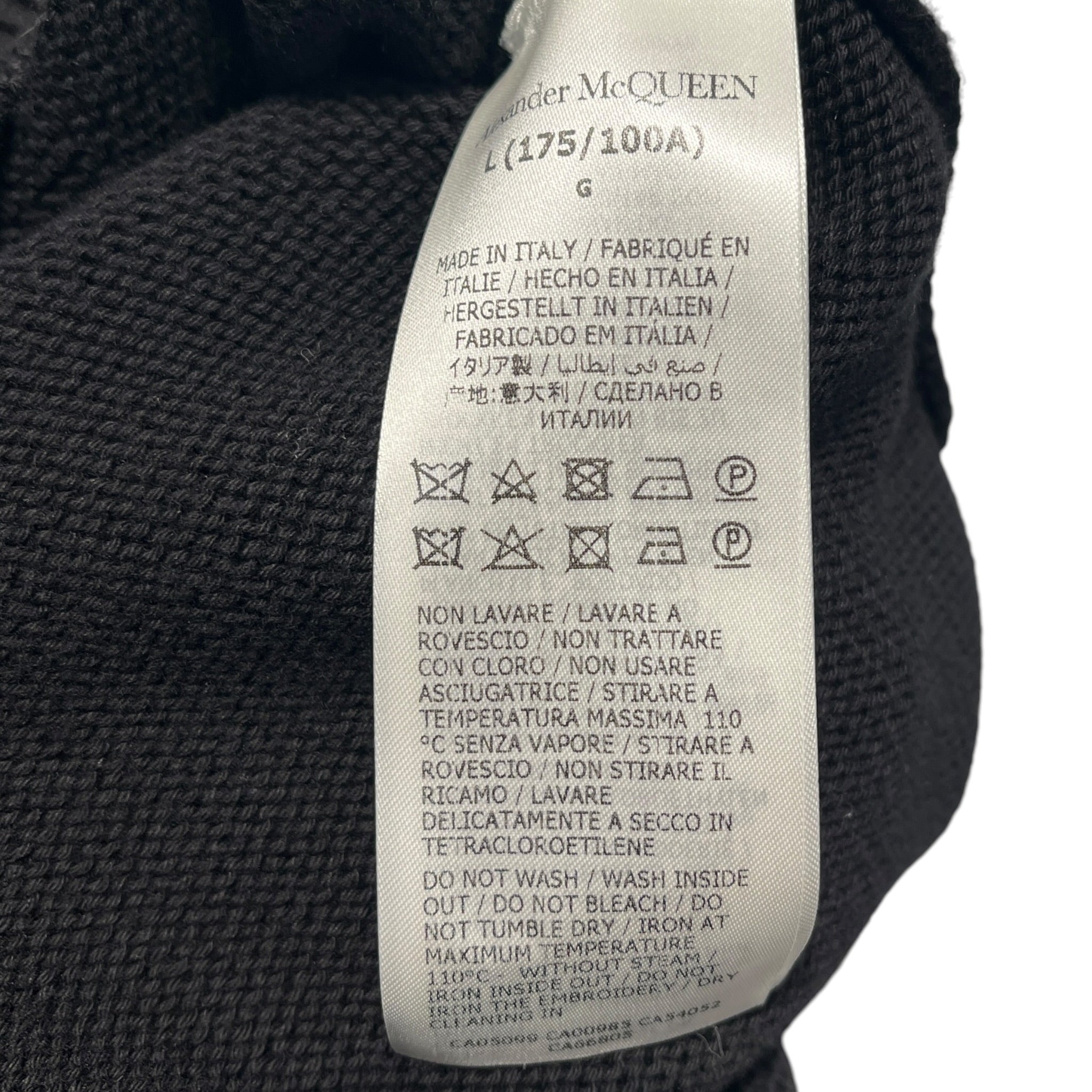 Alexander McQueen/Sweater/L/Cotton/BLK/BIG LOGO view 4