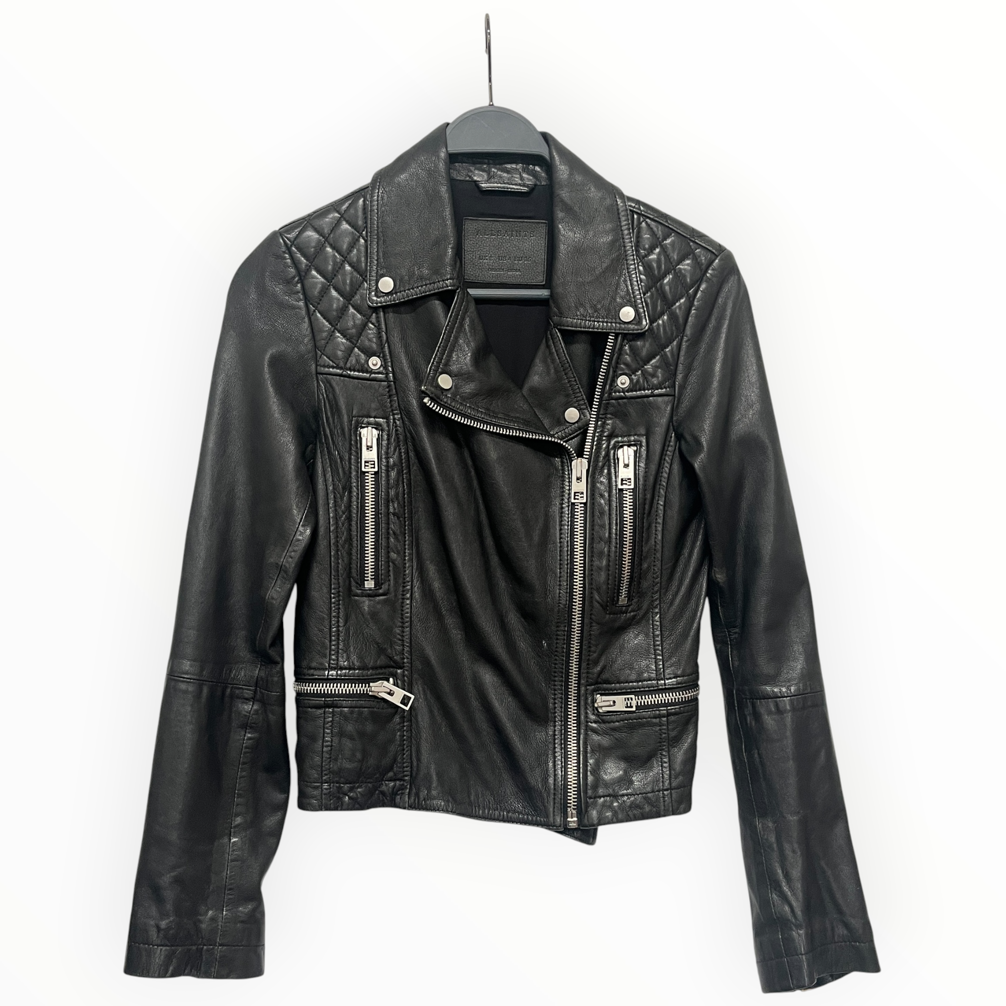 ALLSAINTS/Leather Jkt/4/Leather/BLK/CUIR LEATHER view 1