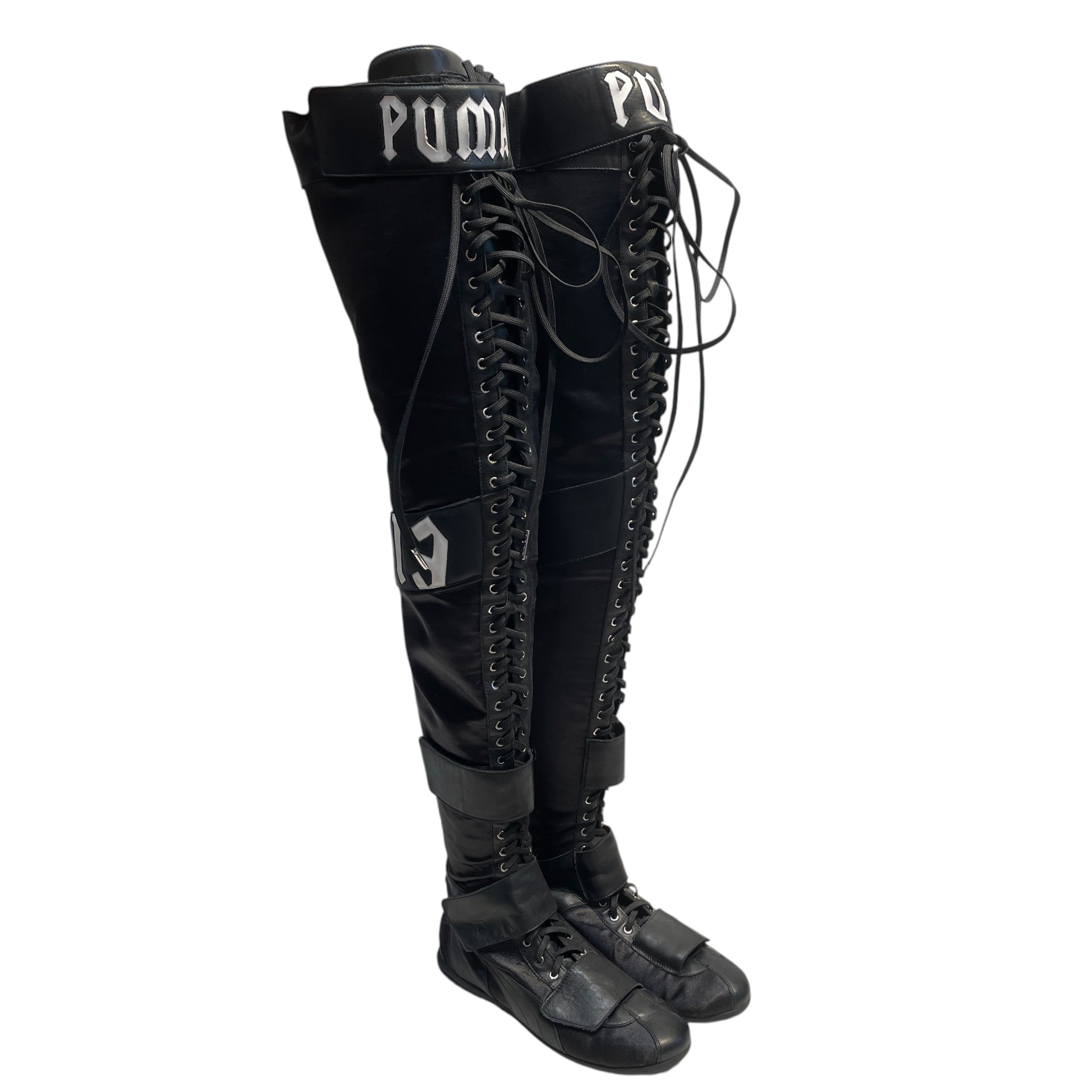 FENTY PUMA by Rihanna/Hi-Sneakers/US 7/Leather/BLK/leg high view 1