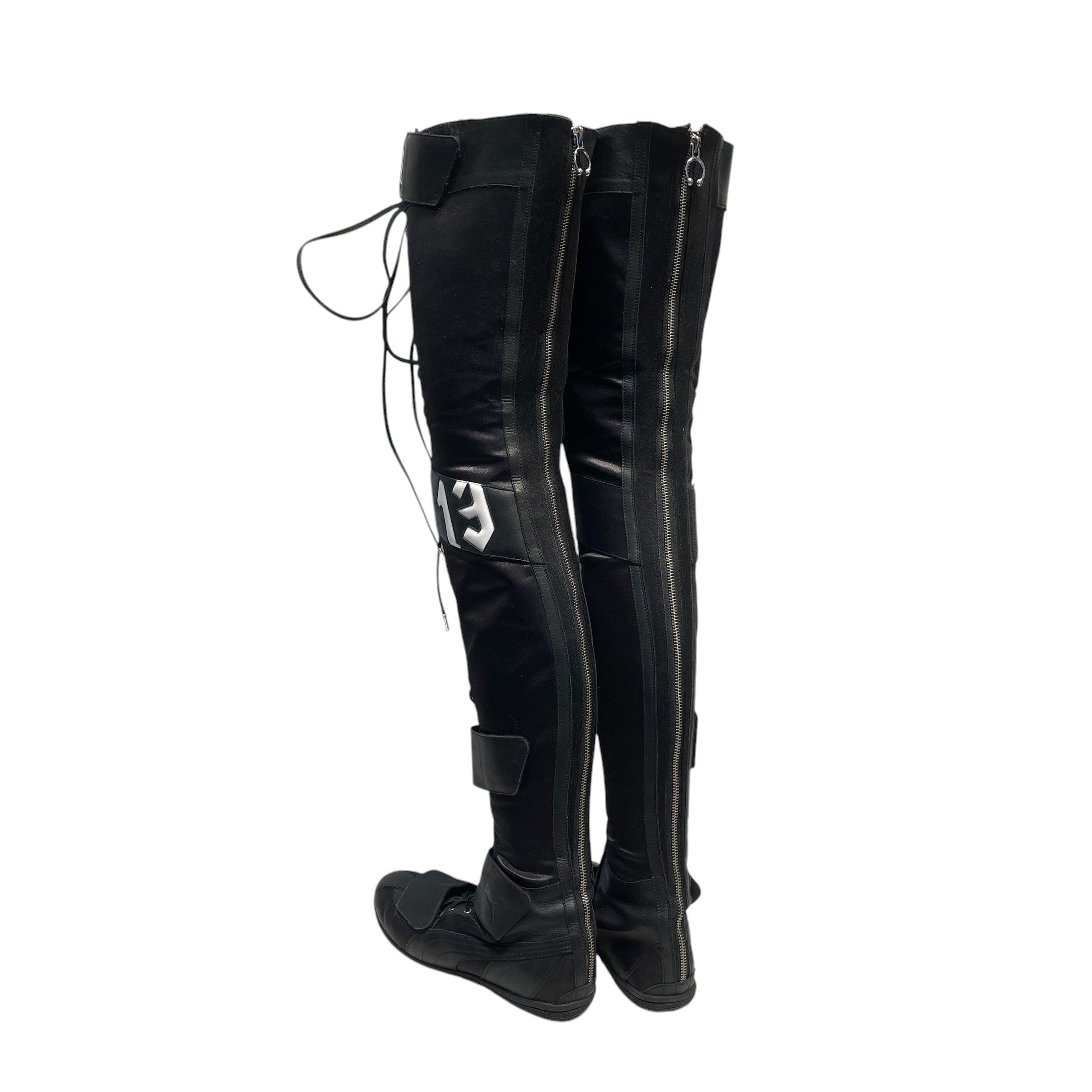 FENTY PUMA by Rihanna/Hi-Sneakers/US 7/Leather/BLK/leg high view 2