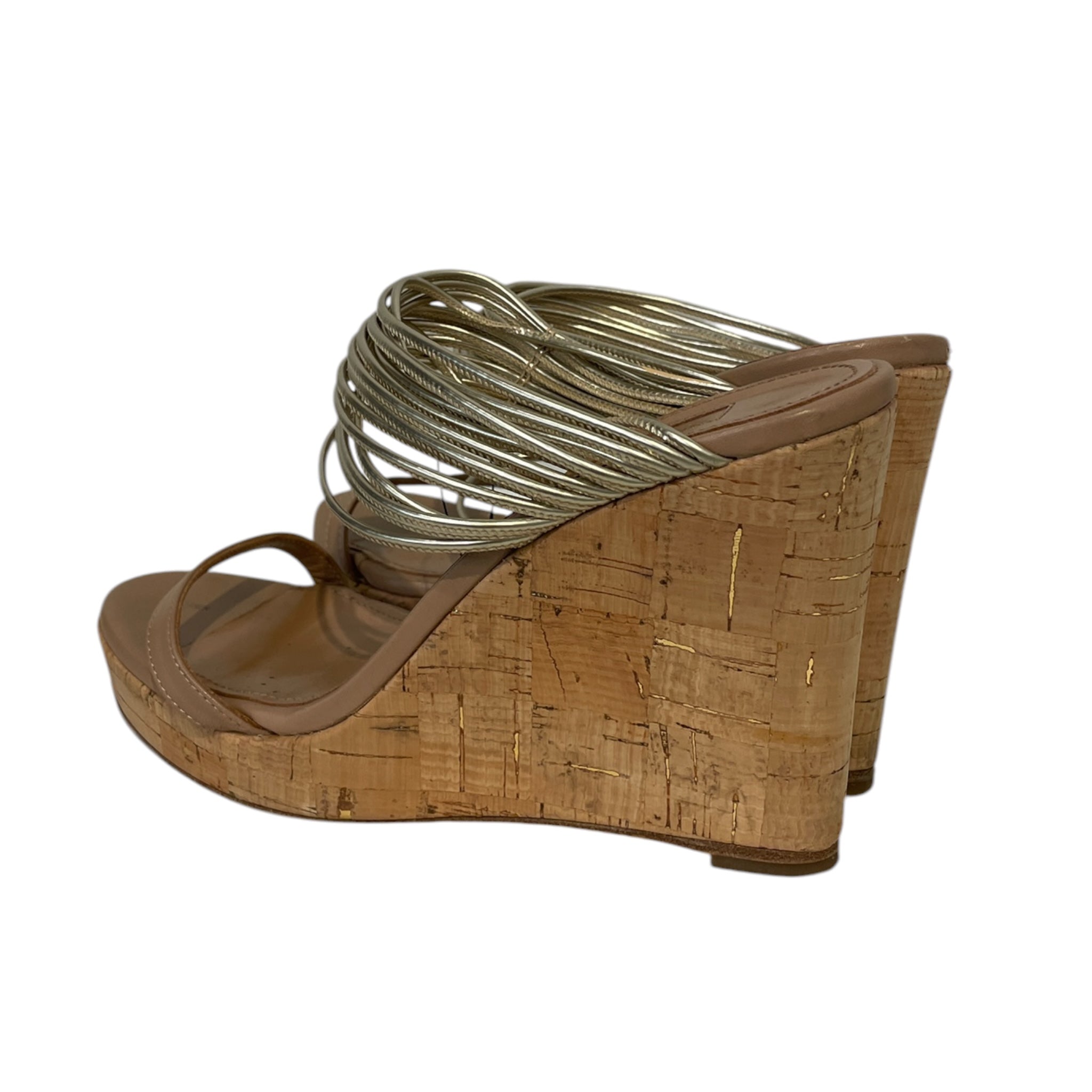 AQUAZZURA/Loafers/M/Leather/BEG/Ankle Strap/wedge heels silver strap view 2