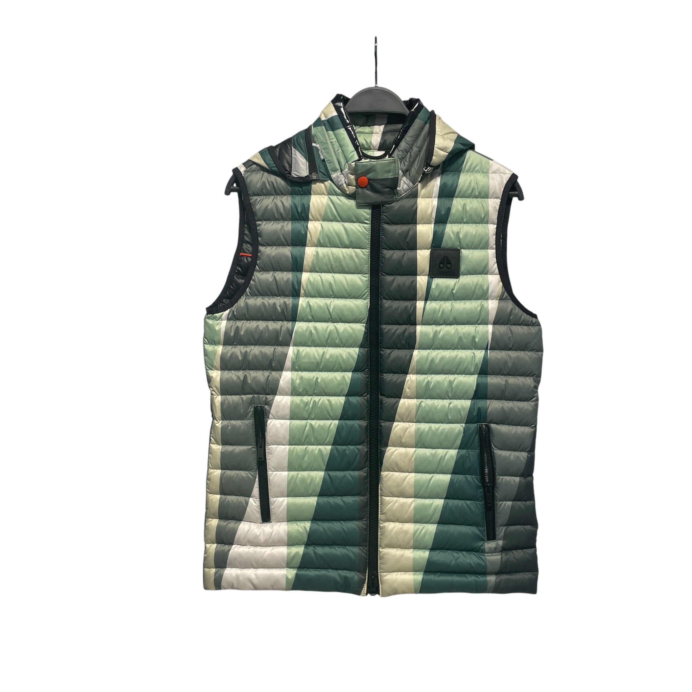 MOOSE KNUCKLES/Vest/S/Cotton/GRN/STRIPPED PUFFER VEST view 2