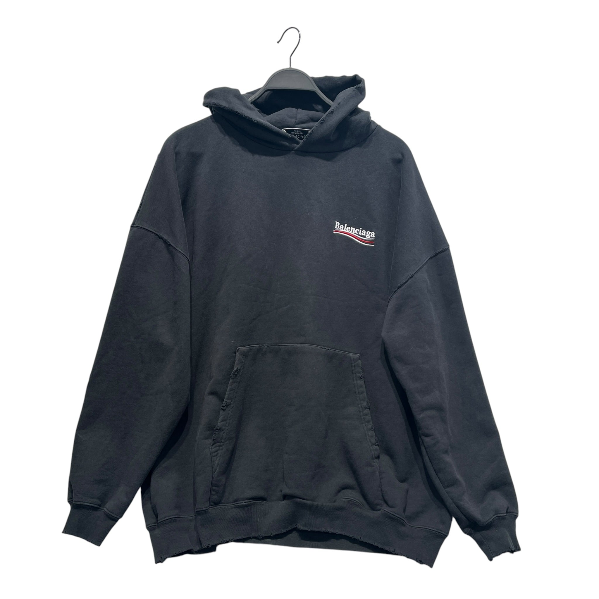 BALENCIAGA/Hoodie/Cotton/BLK/LOGO ON FRONT AND BACK view 1