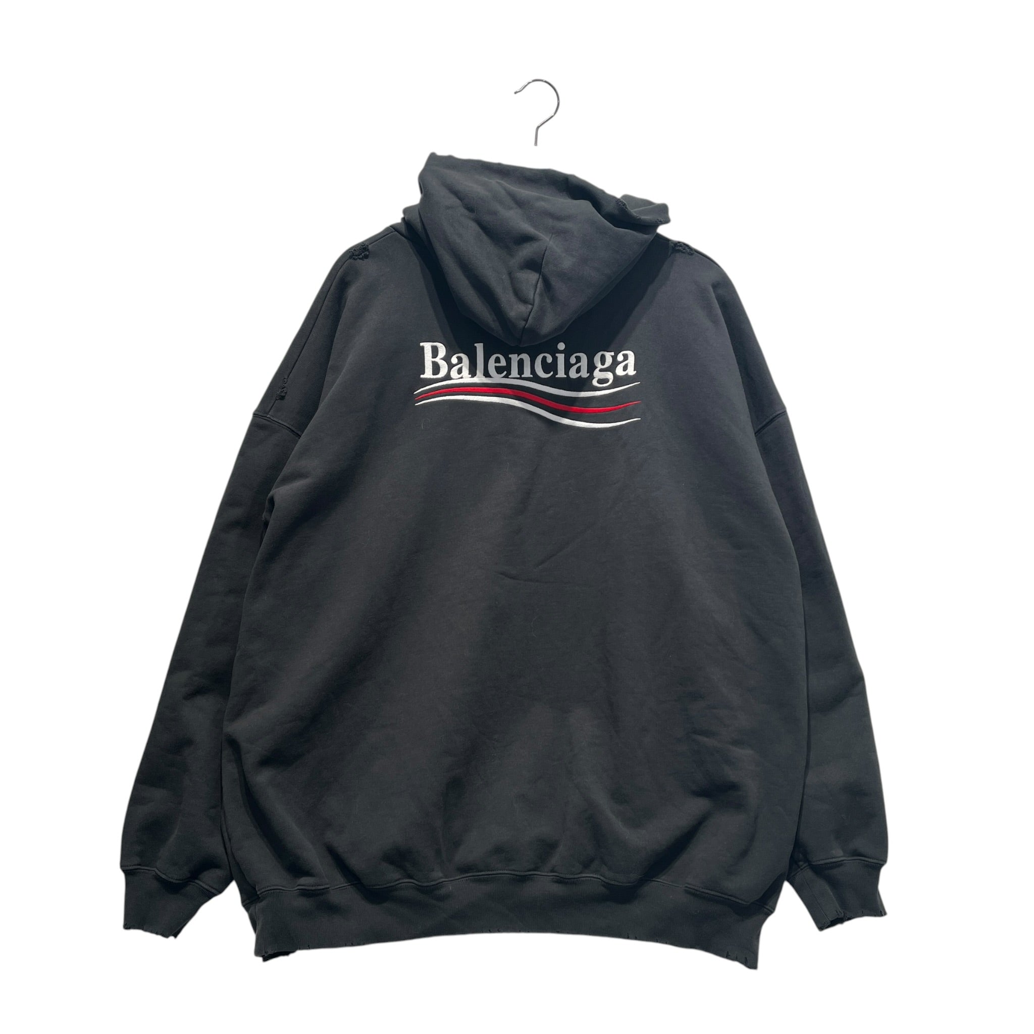 BALENCIAGA/Hoodie/Cotton/BLK/LOGO ON FRONT AND BACK view 2