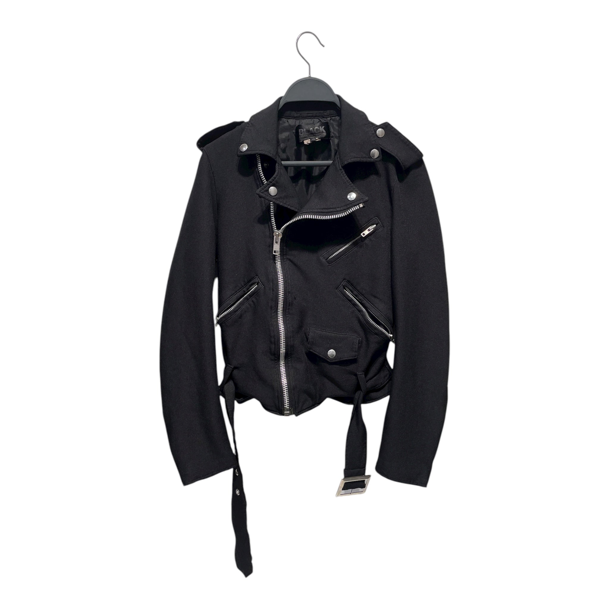 BLACK COMME des GARCONS/Jacket/XS/Polyester/BLK/Double Breasted/gothic leather jacket style, view 1