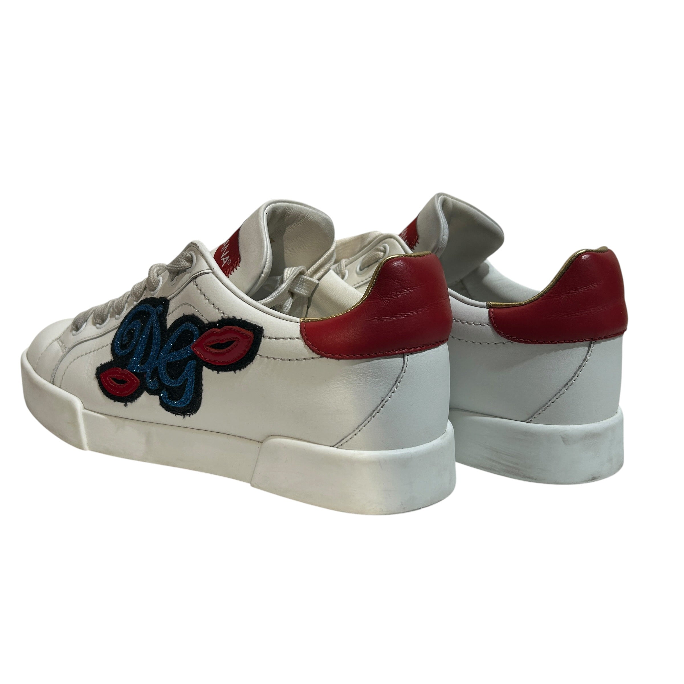 DOLCE&GABBANA/Low-Sneakers/EU 37/Leather/WHT/portifino dg lip sneaker view 2