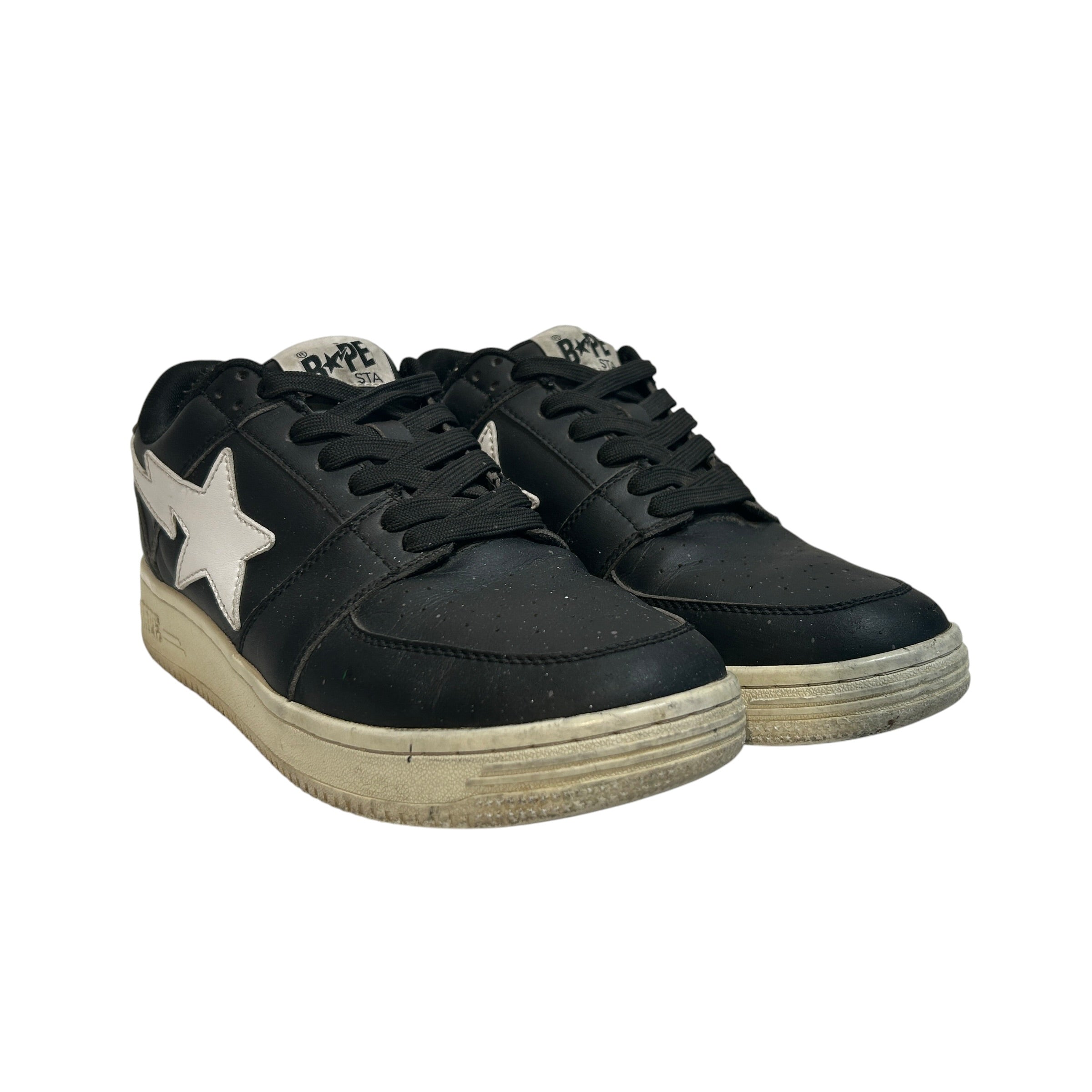 A BATHING APE/Low-Sneakers/US 9/Leather/BLK/BAPE STA view 1