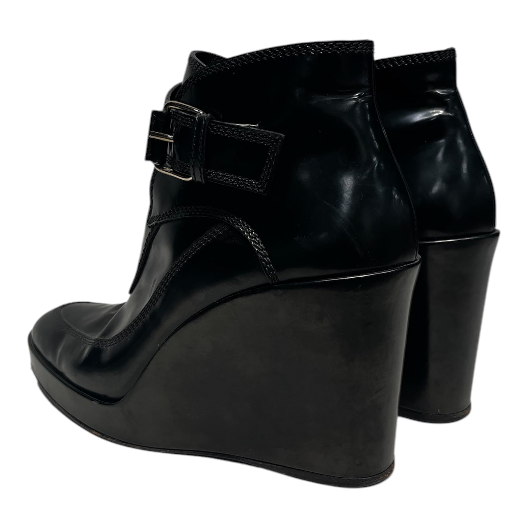 BALENCIAGA/Ankle Boots/EU 40/Leather/BLK/WEDGE BUCKLE SNEAKER view 2