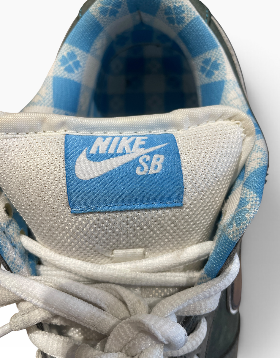 NIKE/Low-Sneakers/US 9.5/Cotton/GRY/Plaid Interior WHT Laces view 3