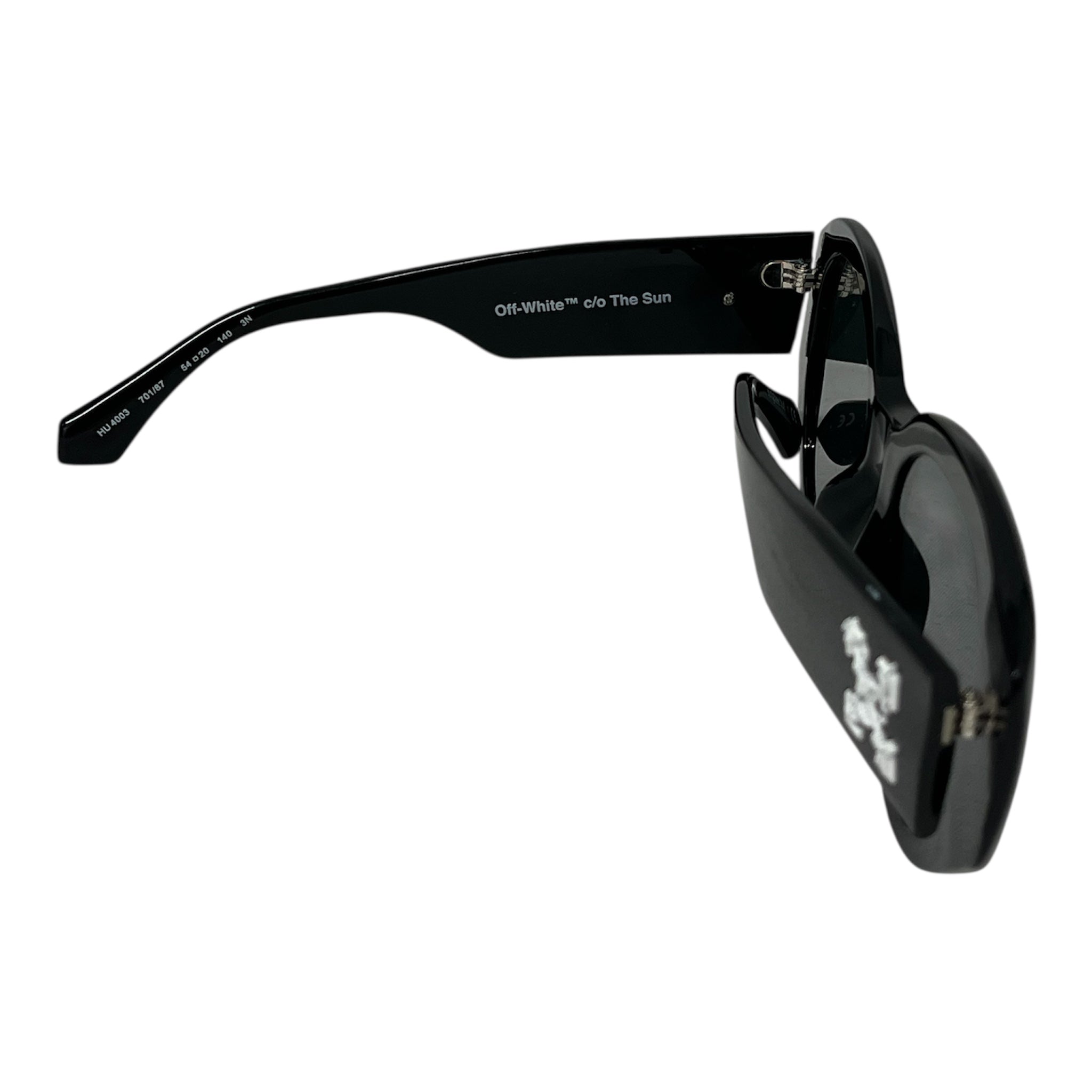 OFF-WHITE/Sunglasses/Plastic/BLK/white X on arms/ oval frame view 3
