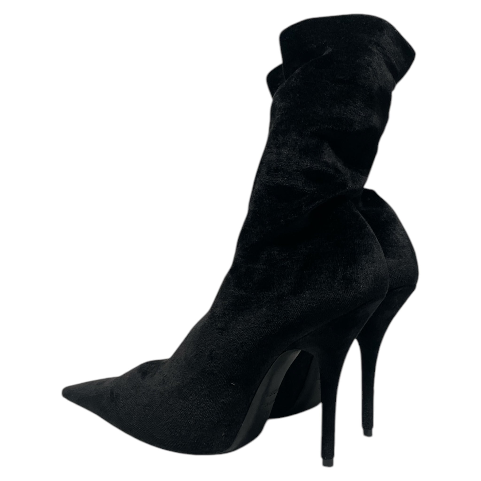 BALENCIAGA/Heels/EU 37/BLK/velvet knife bootie view 2