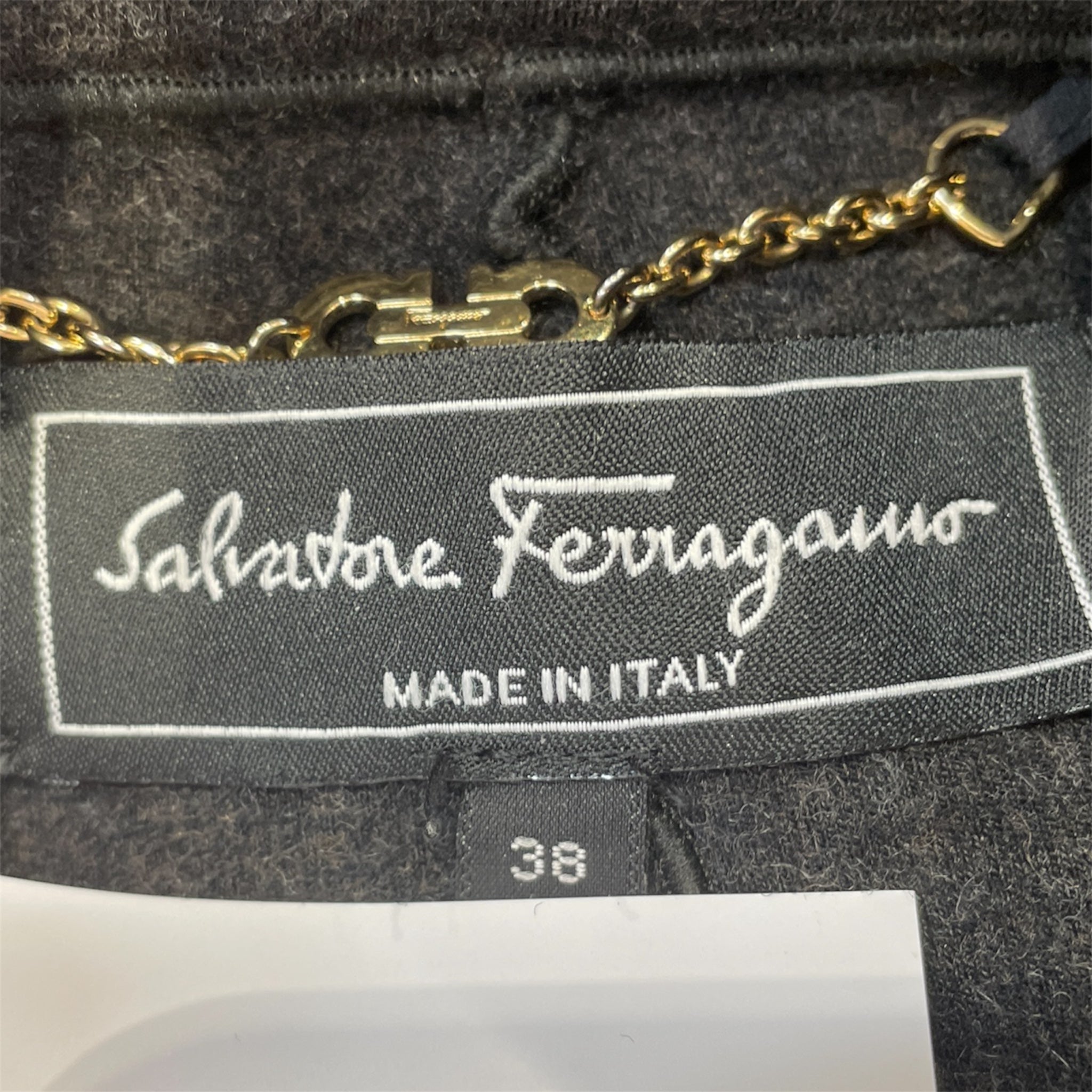 Salvatore Ferragamo/Jacket/38/GRY/BRWN LTHR GOLD HDW view 3