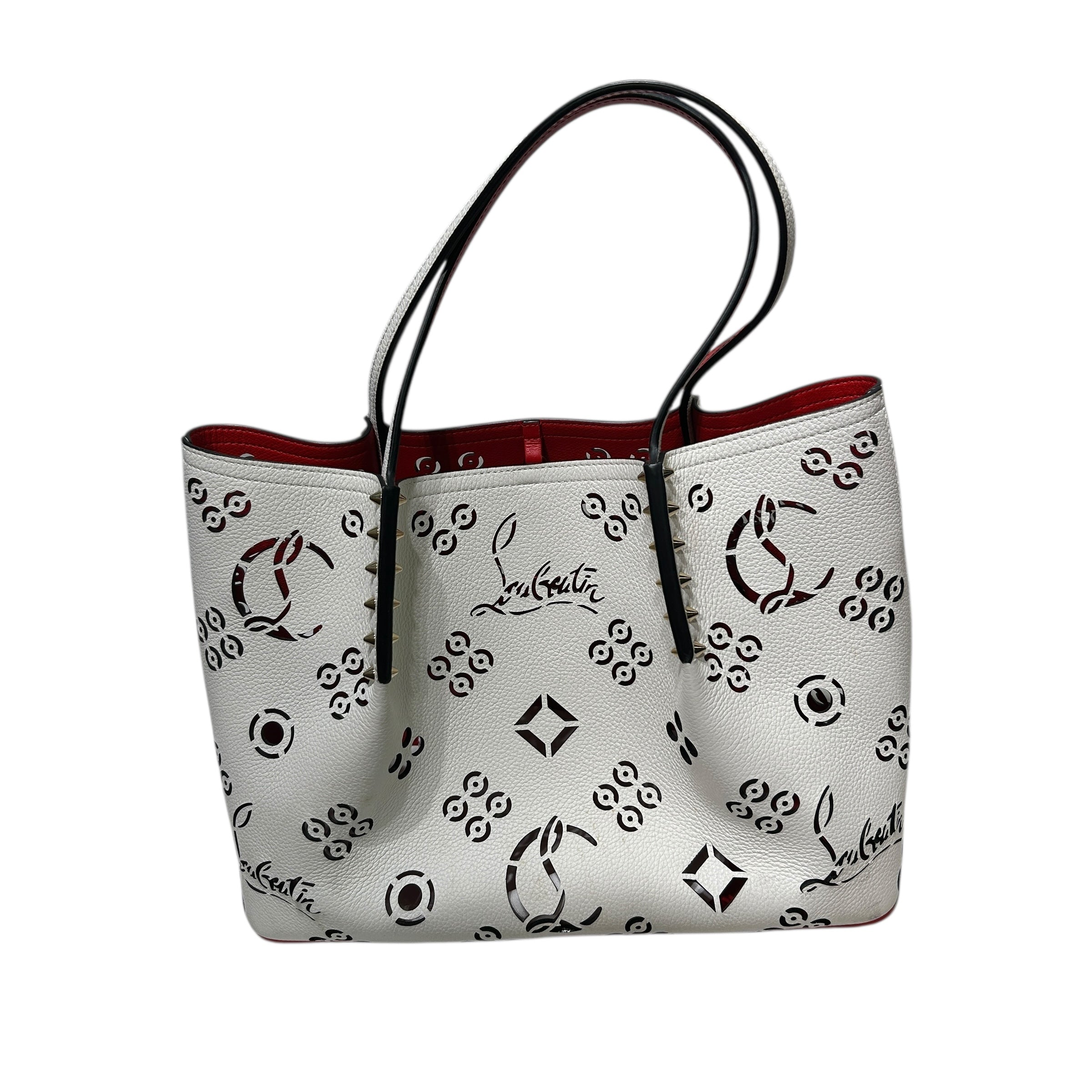 Christian Louboutin/Hand Bag/Leather/WHT/Logo Cut Outs view 2