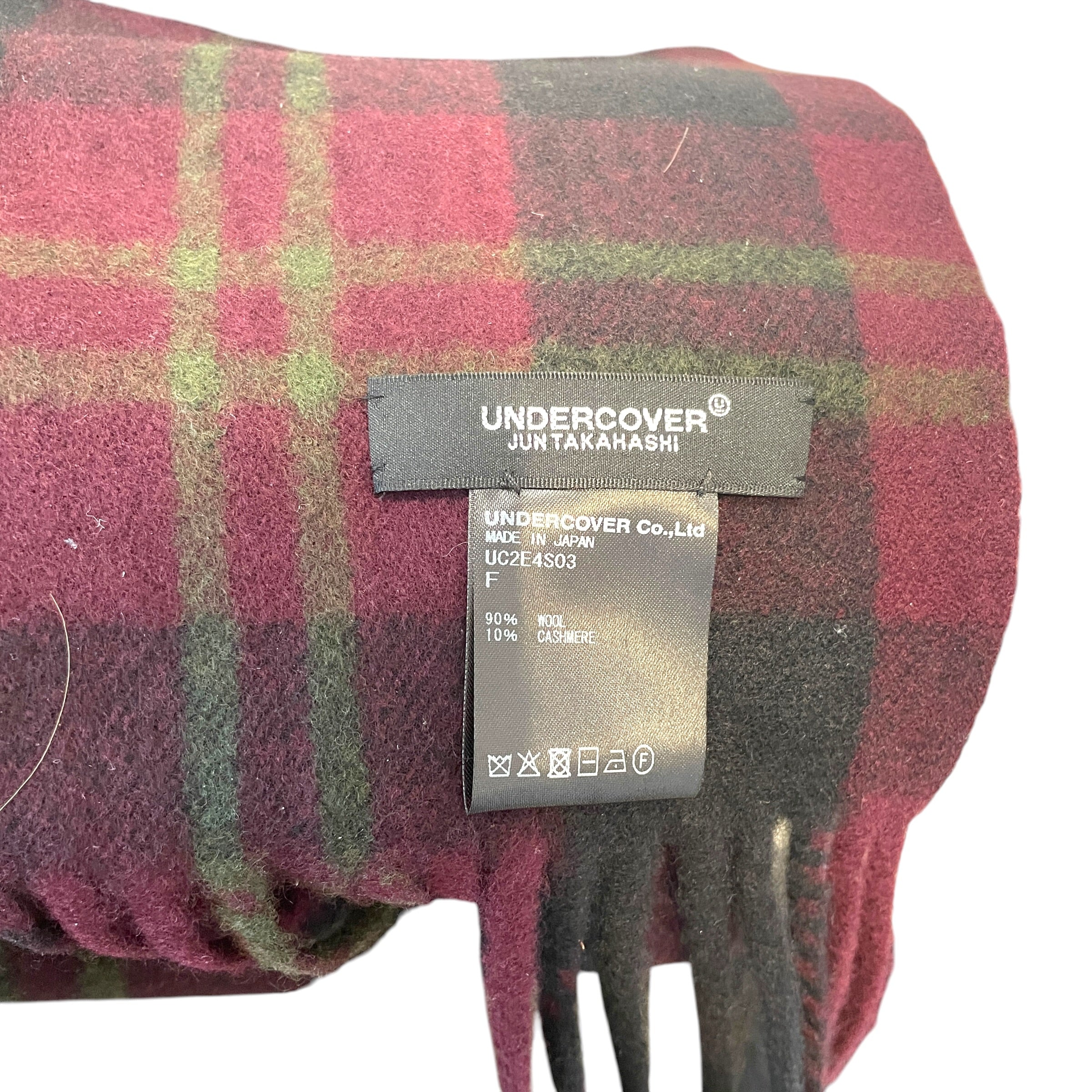 UNDERCOVER/Scarf/Plaid/Wool/RED/ view 3
