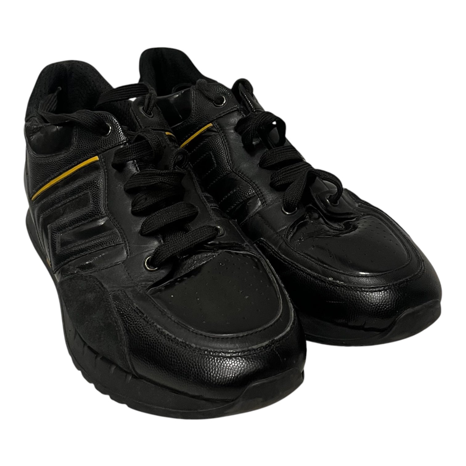 VERSACE/Low-Sneakers/US 9/Leather/BLK/greca view 1