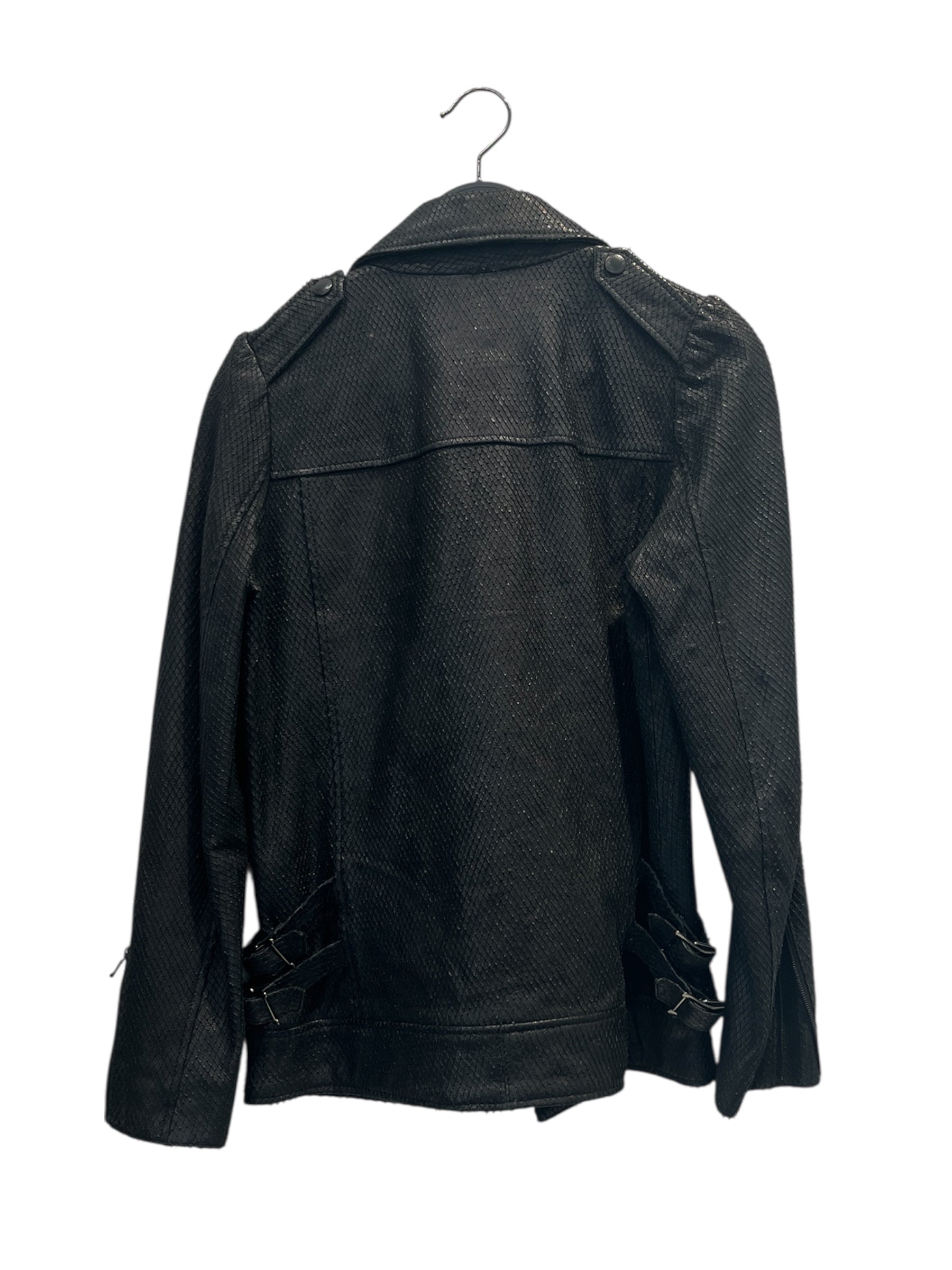 Hysterics/Riders Jkt (S)/M/Animal Pattern/Leather/BLK/SNAKESKIN view 2