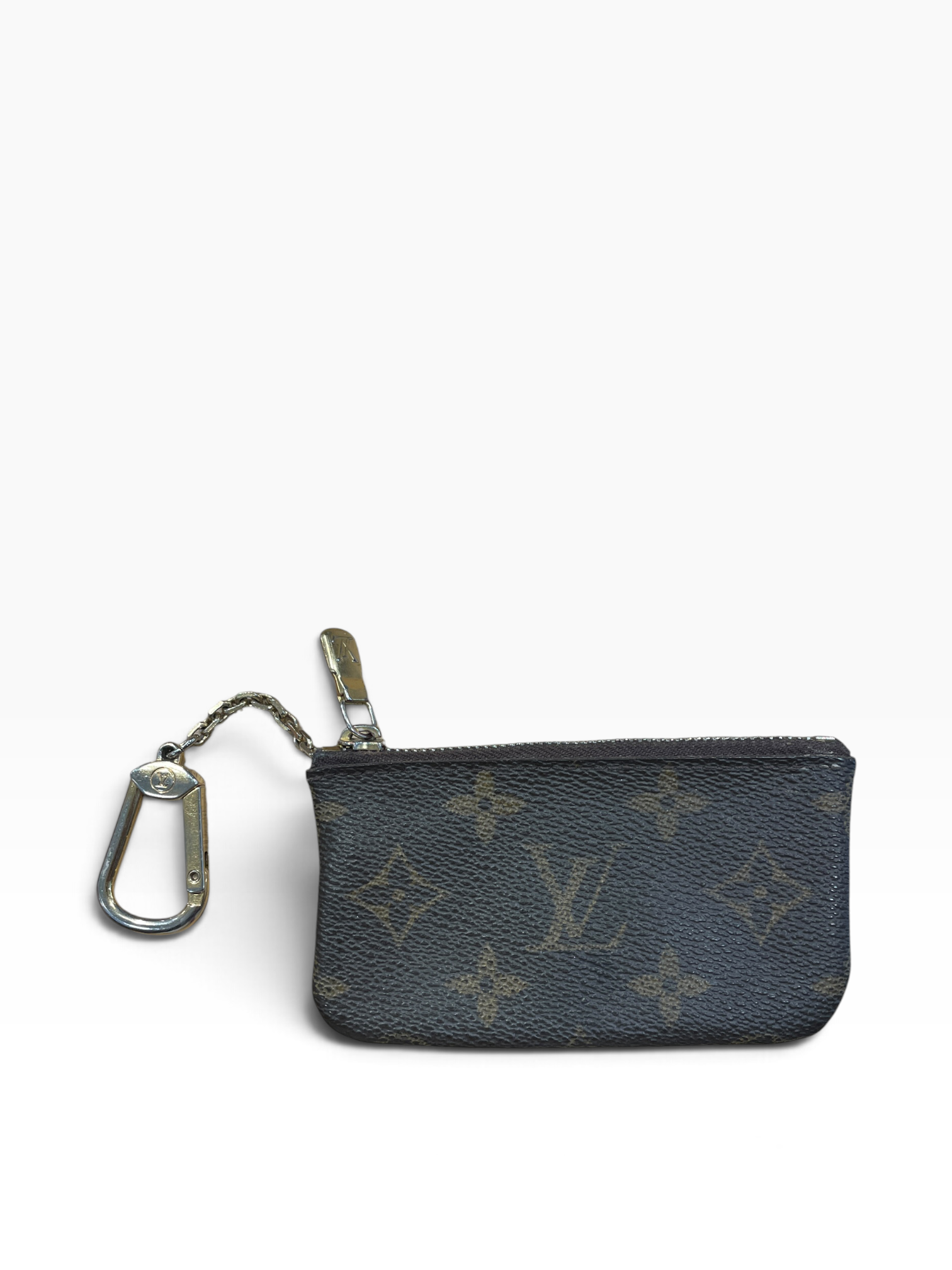LOUIS VUITTON/Coin Wallet/Monogram/Leather/BRW/L's/COIN WALLET GOLD CARABINER view 2