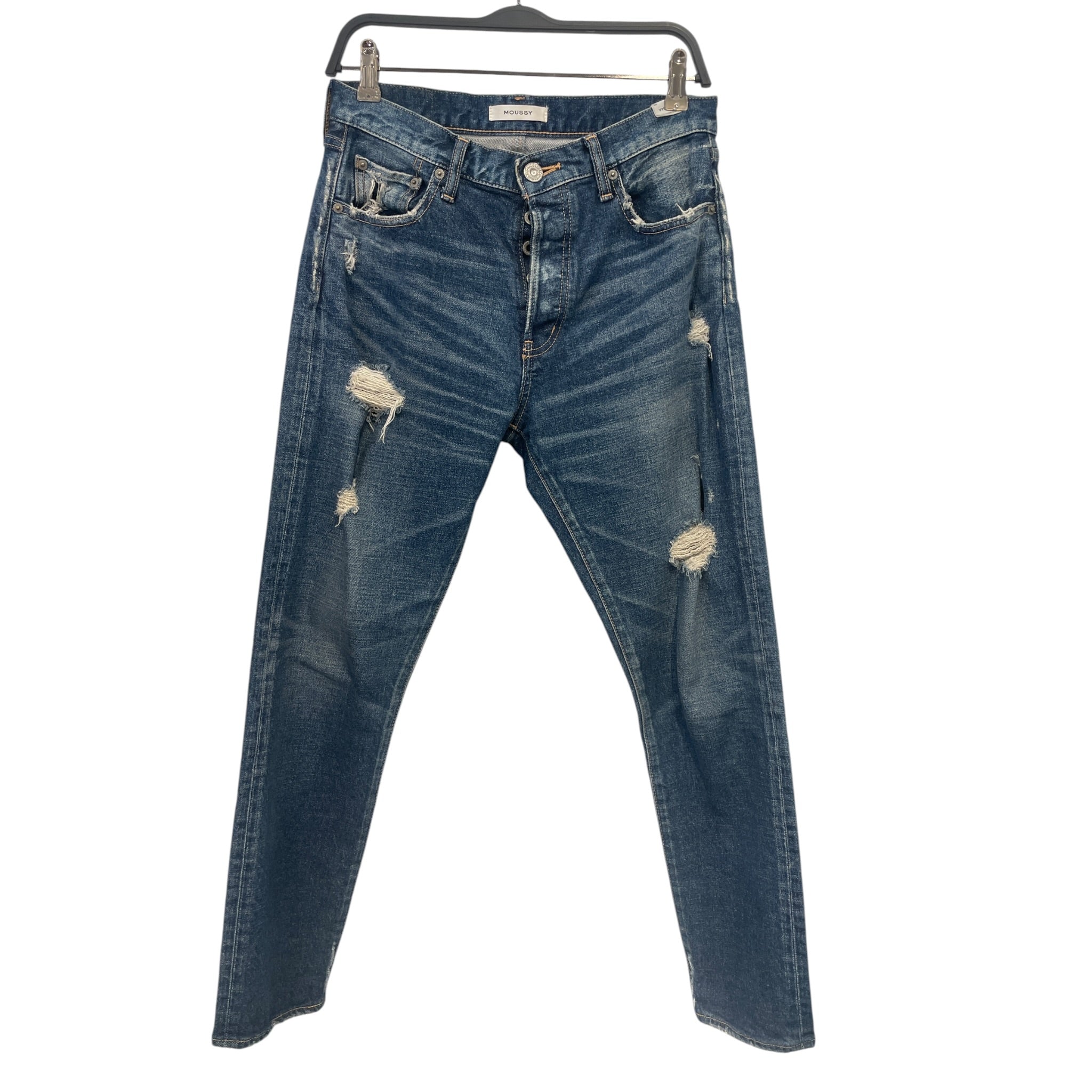 MOUSSY/Bottoms/27/Cotton/BLU/#01BAC12-2621/DISTRESSED view 1