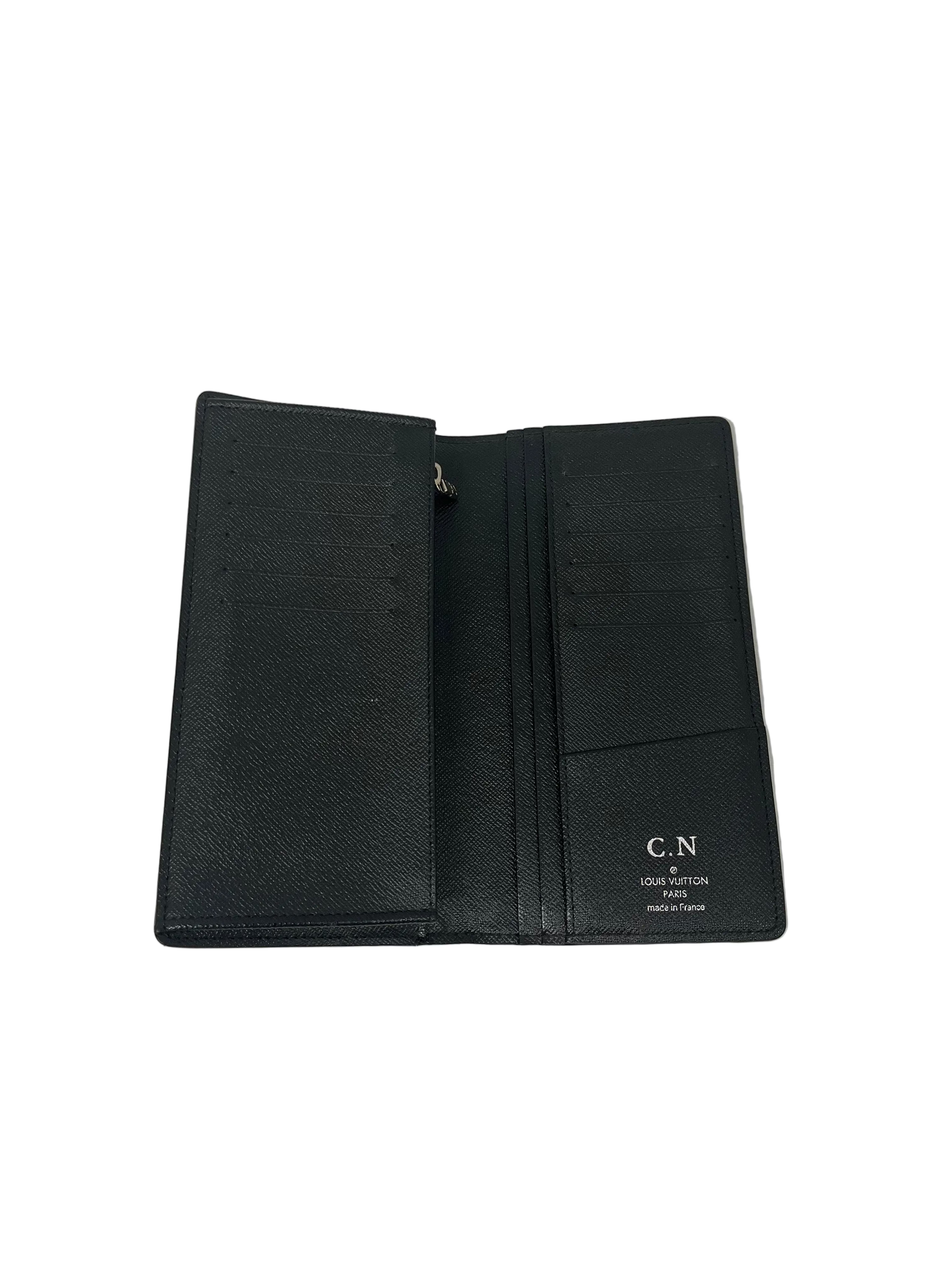 LOUIS VUITTON/Long Wallet/Leather/BLK/PAMIER BRAZZA WALLET view 2
