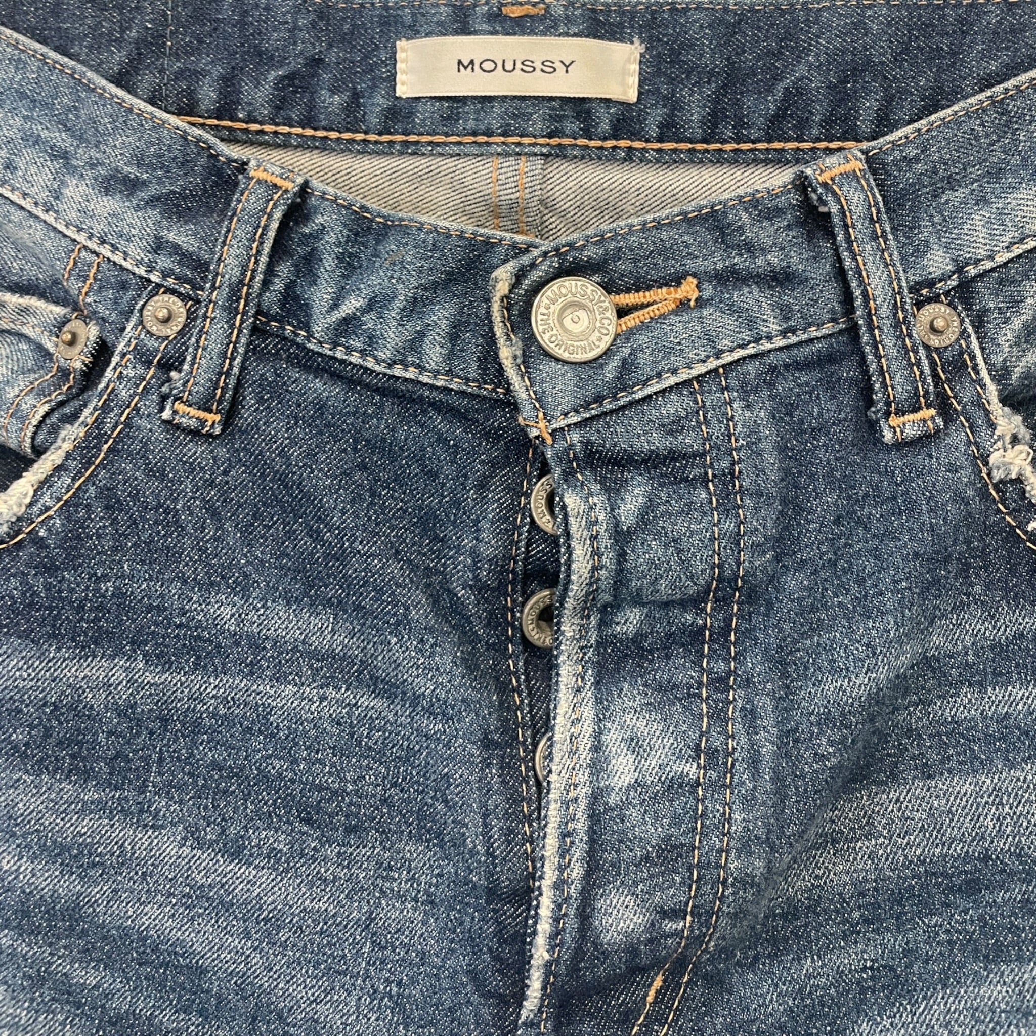 MOUSSY/Bottoms/27/Cotton/BLU/#01BAC12-2621/DISTRESSED view 3