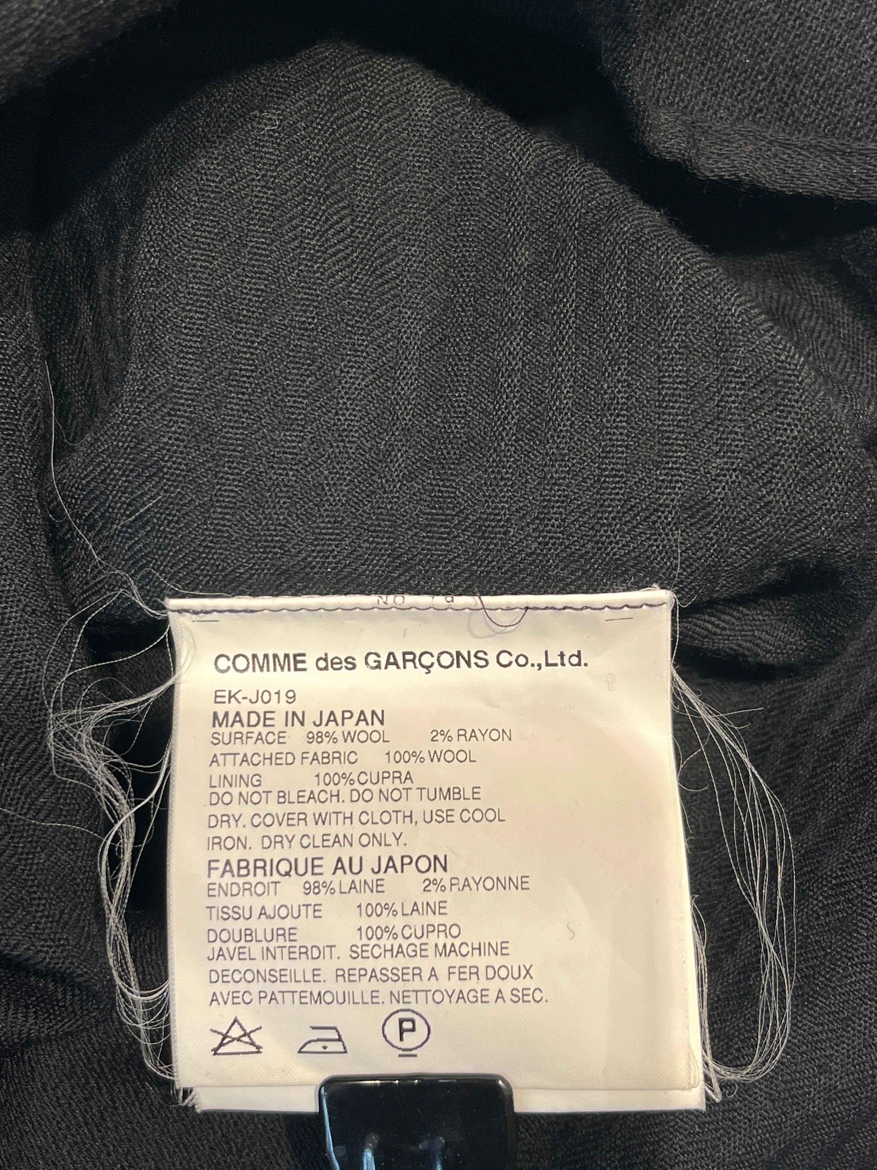 COMME des GARCONS/Jacket/M/Wool/GRY/Single Breasted/Layred view 3