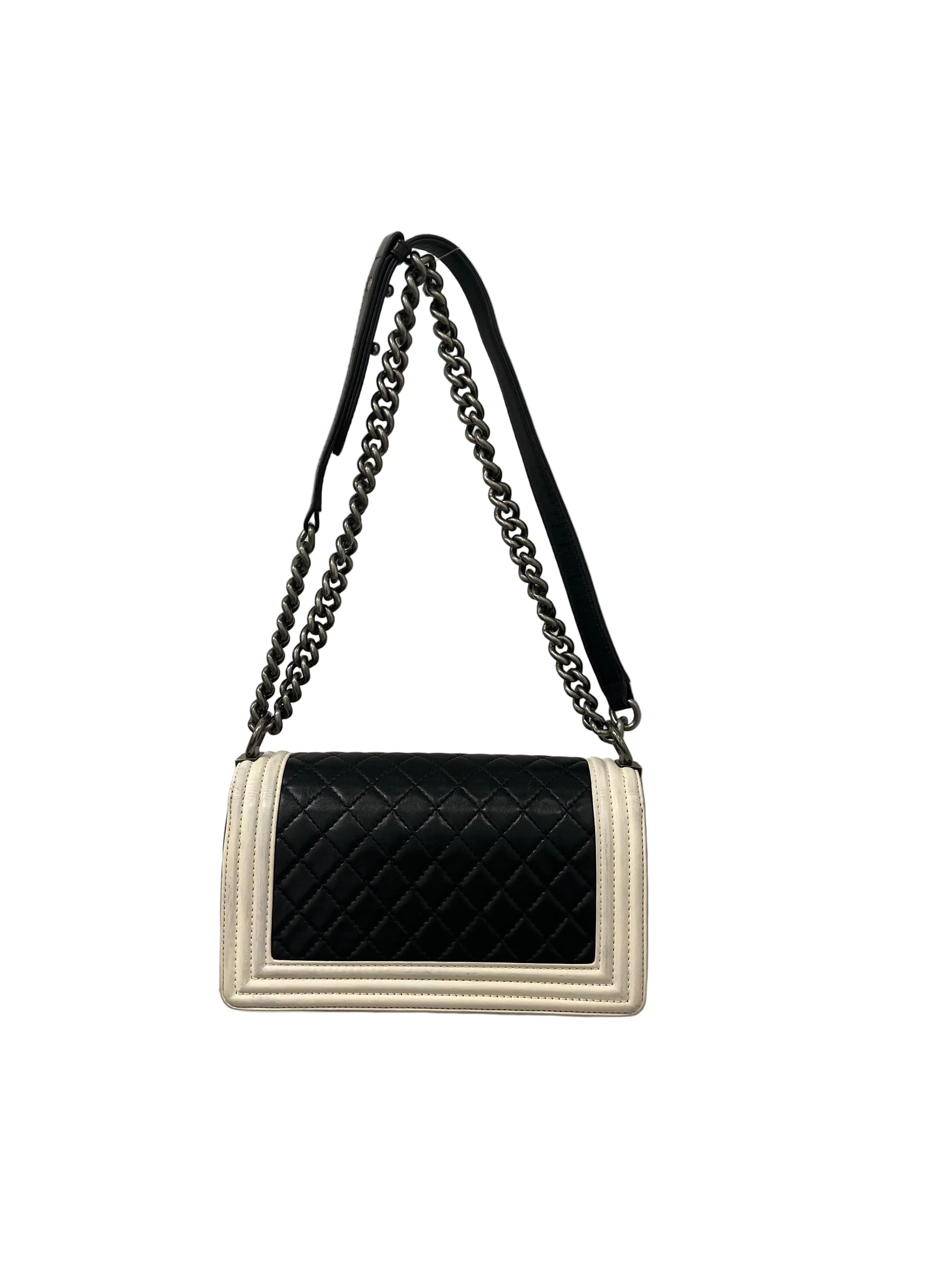 CHANEL/Bag/Leather/BLK/BOY BAG BLK & WHITE 18035777 view 2