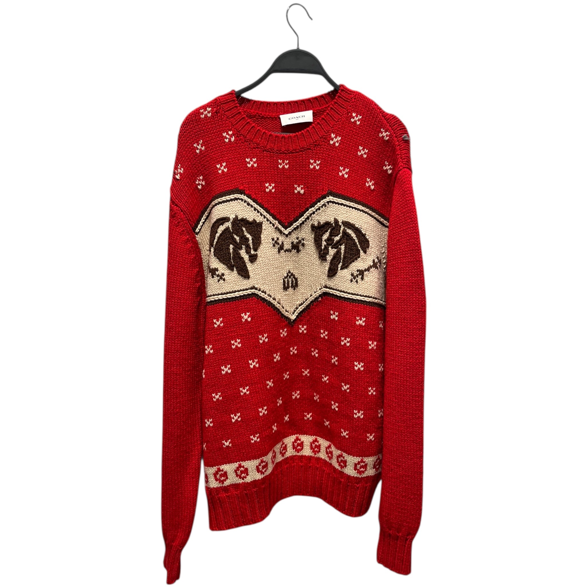 COACH/Sweater/OS/Wool/RED/Horsehead Intarsia Knit view 1