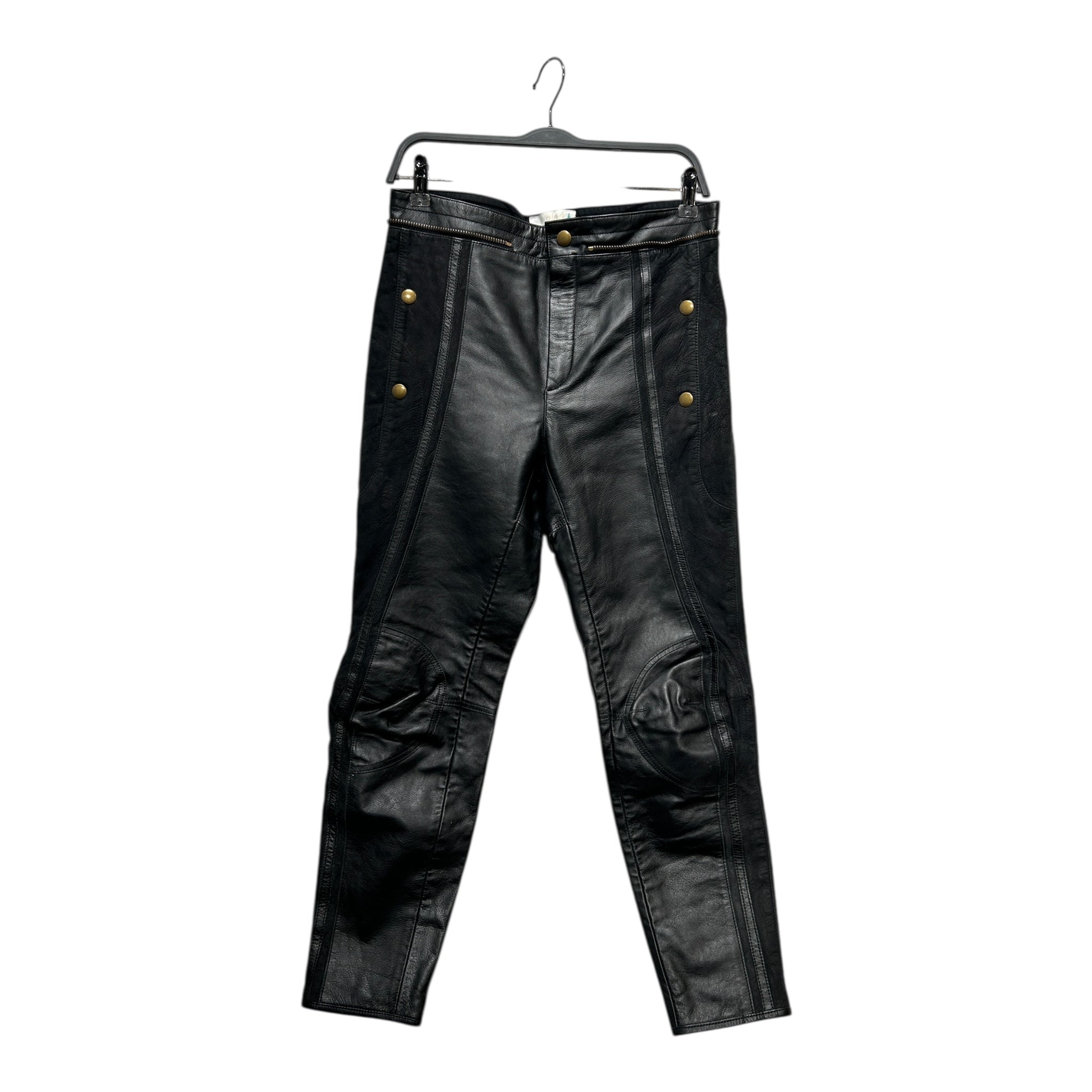 Chloe/Straight Pants/38/Leather/BLK/biker pants view 1