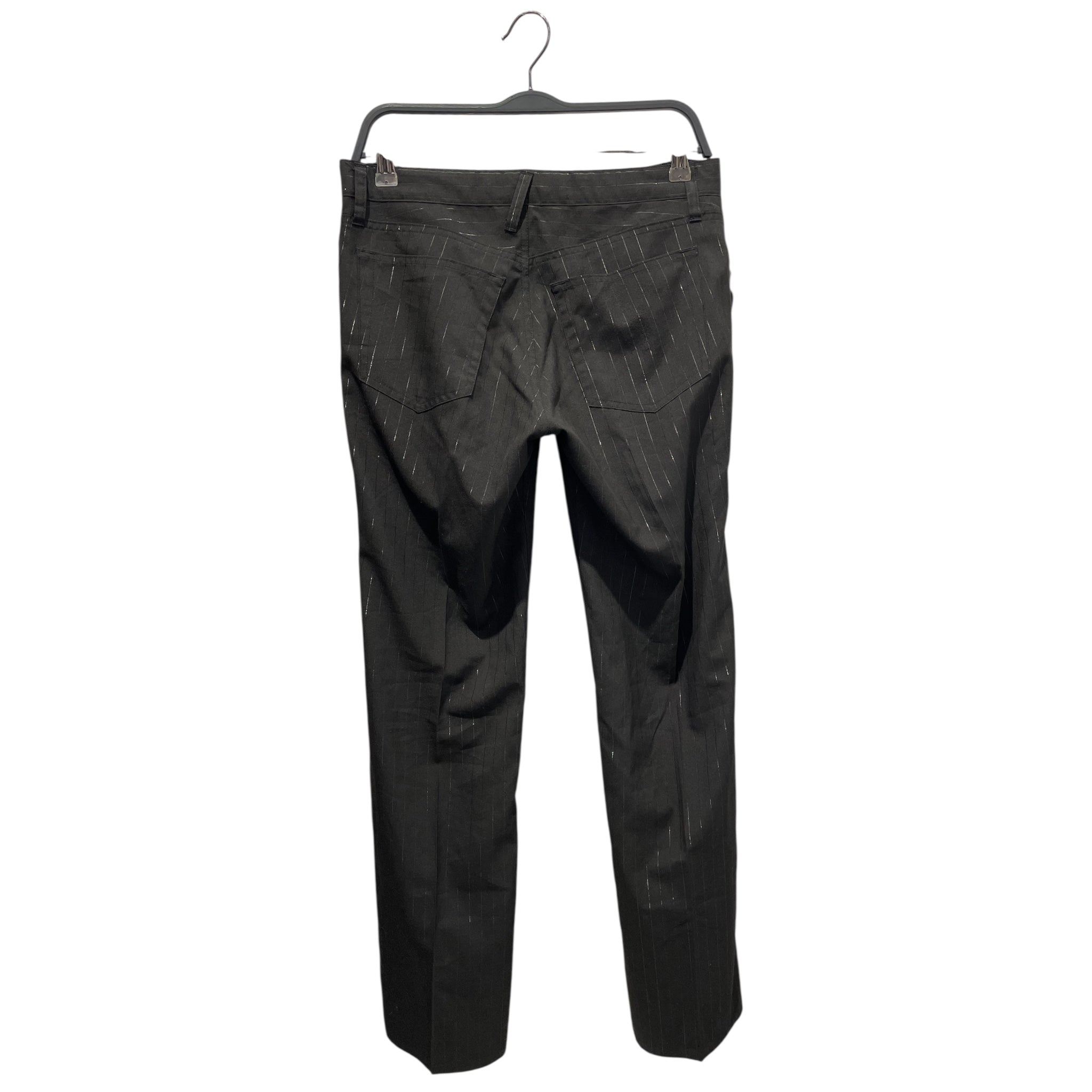 PPFM/Slacks/S/Cotton/BLK/Button Fly/silver pin stripes view 2