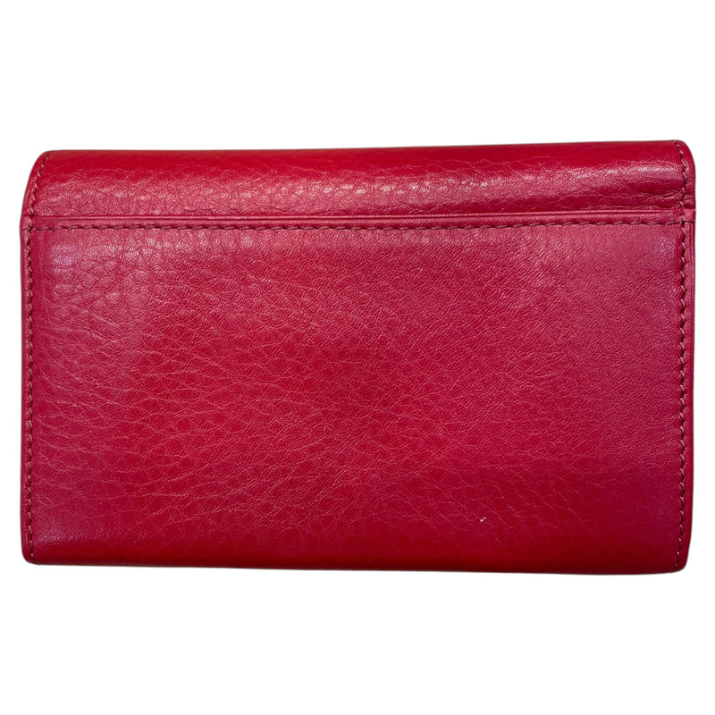 HIROFU/Bifold Wallet/Red/Leather/