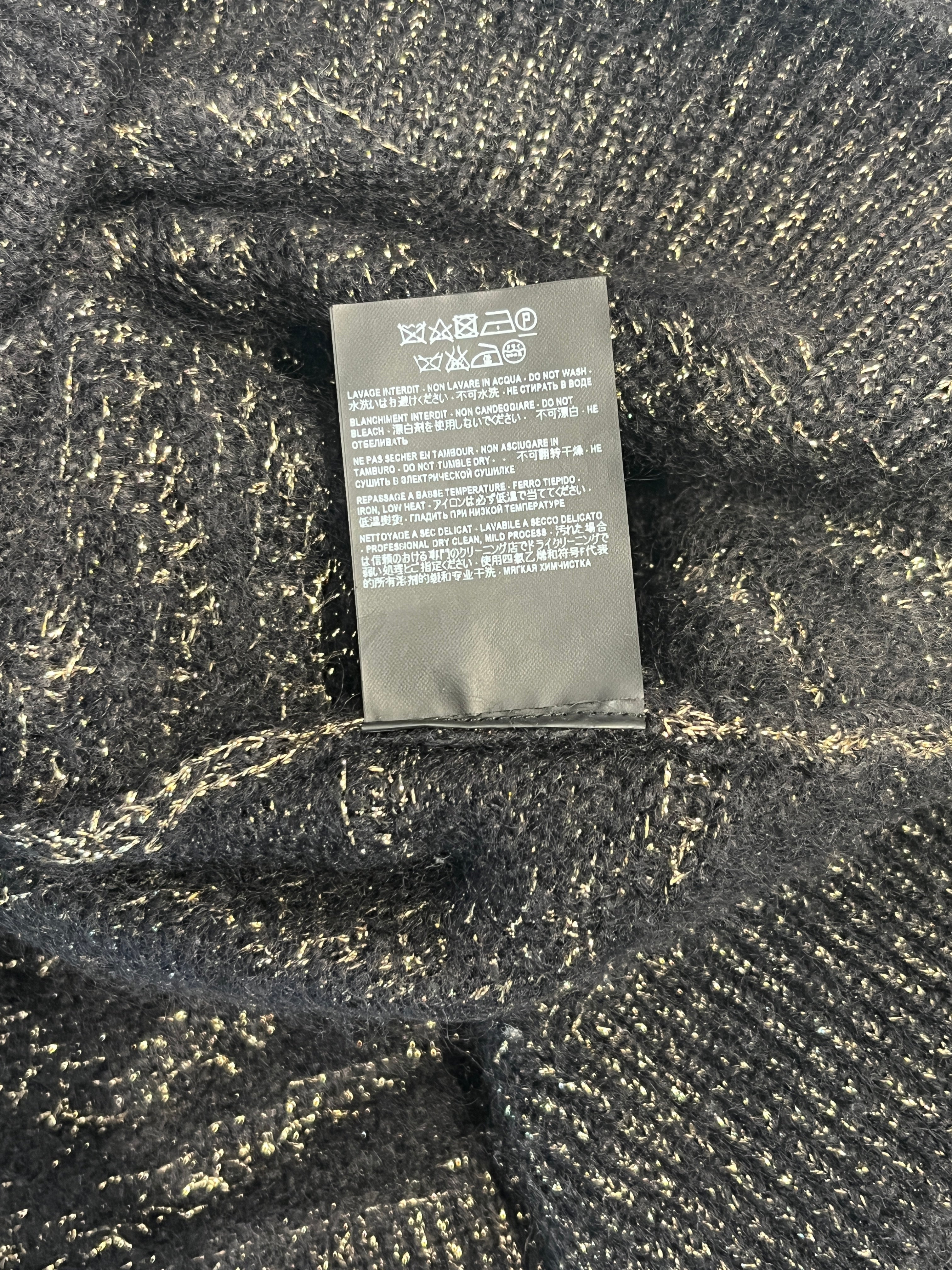 SAINT LAURENT/Sweater/XL/BLK/BLK/GLD TIGER STRIPE SWEATER view 5
