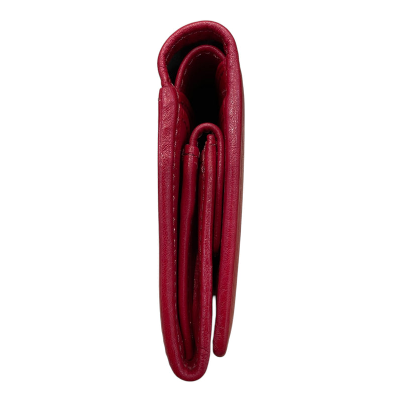 HIROFU/Bifold Wallet/Red/Leather/