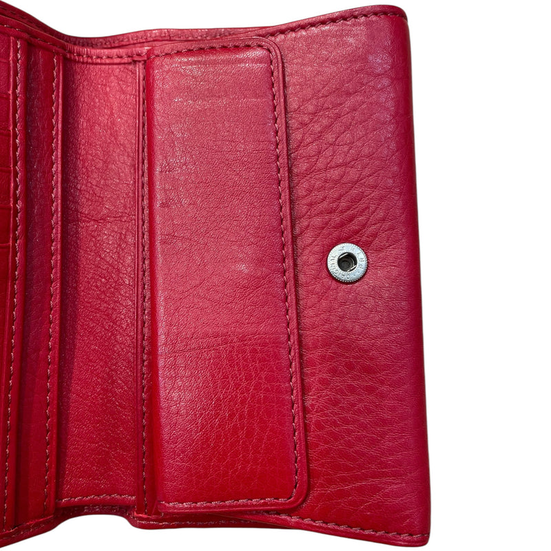 HIROFU/Bifold Wallet/Red/Leather/