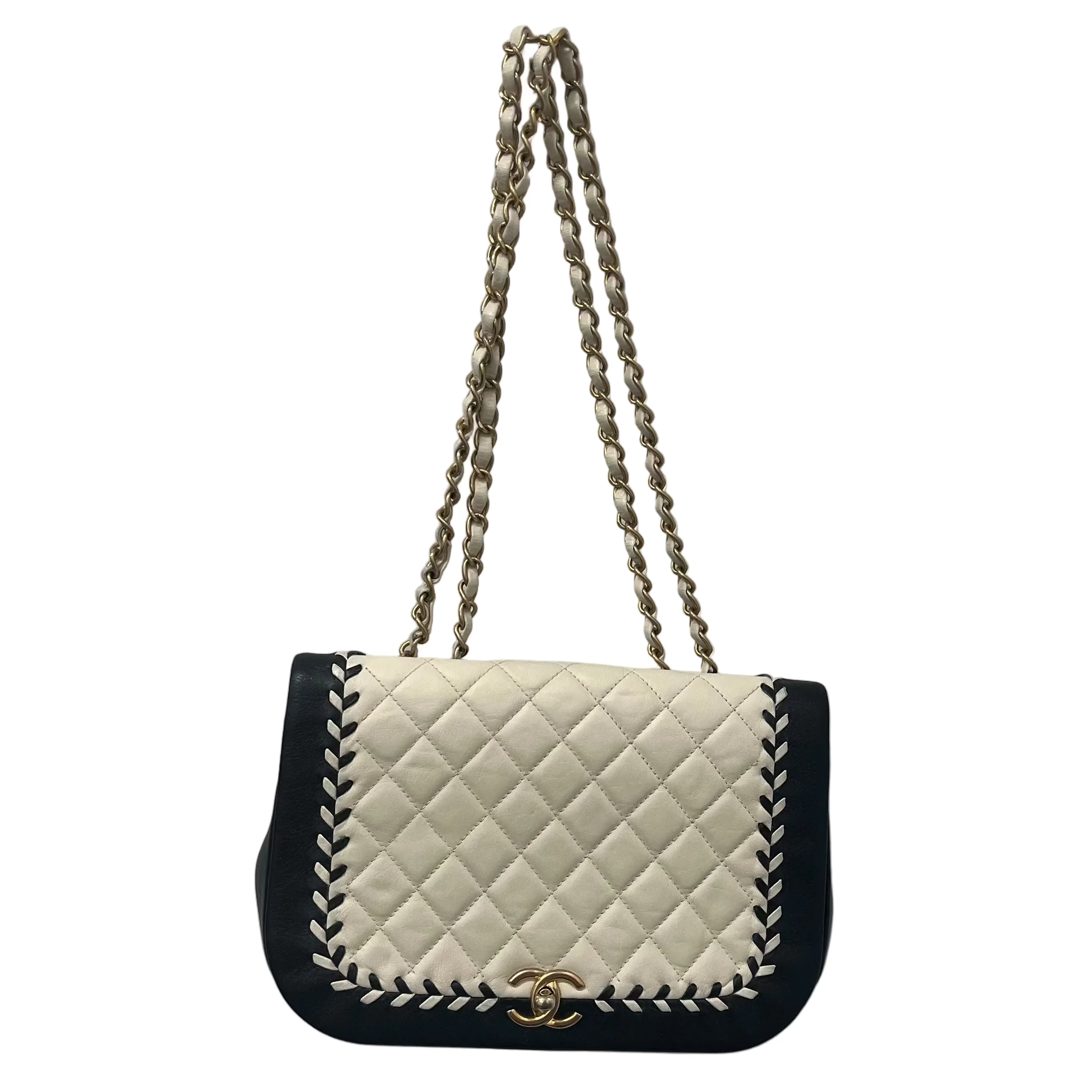 CHANEL/Bag/Leather/WHT/BRAIDED SADDLE FLAP 25462696 view 1
