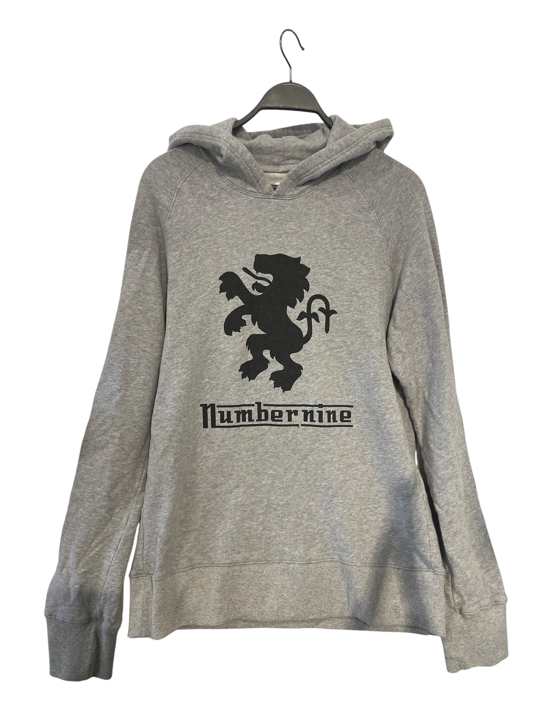 NUMBER (N)INE/Hoodie/XL/Cotton/GRY/Lion BLK Logo view 1