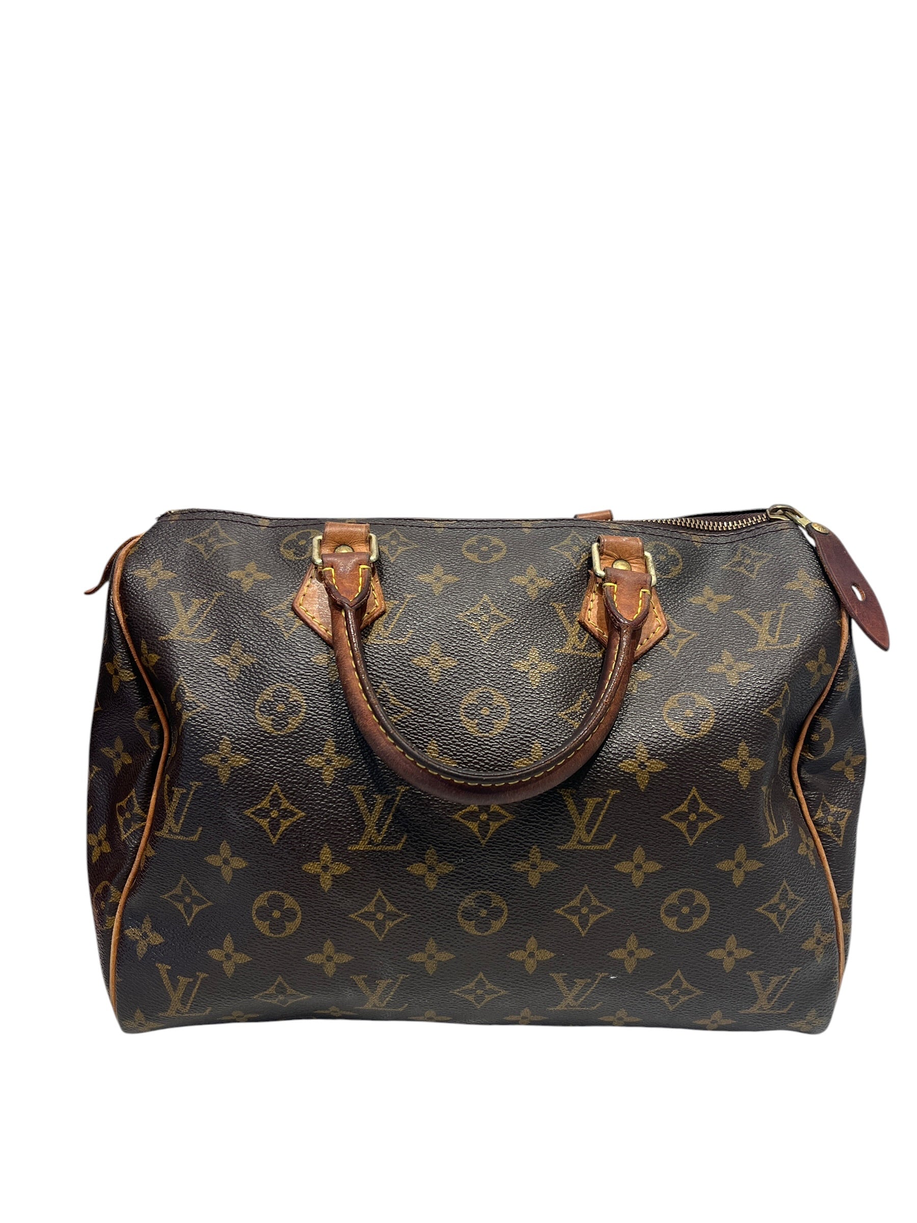 LOUIS VUITTON/Boston Bag/All Over Print/Leather/BRW/Speedy 30 TH0020 view 1