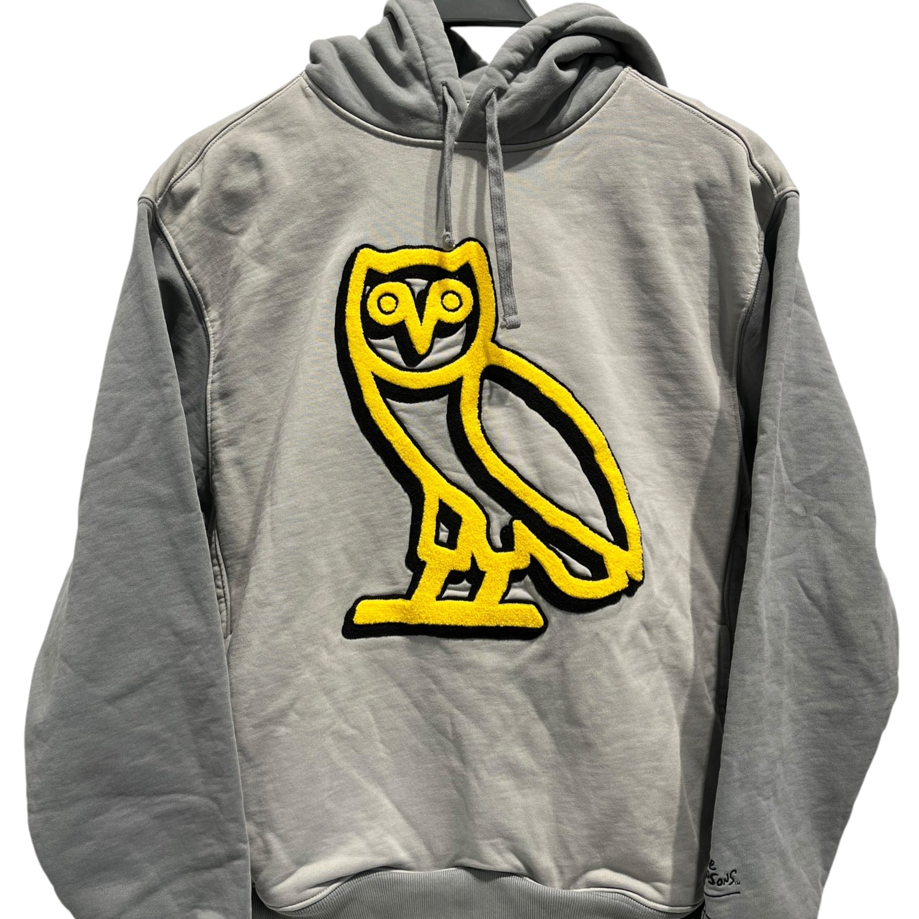 OCTOBERS VERY OWN(OVO)/Hoodie/S/Cotton/GRY/Yellow Owl/Simpsons