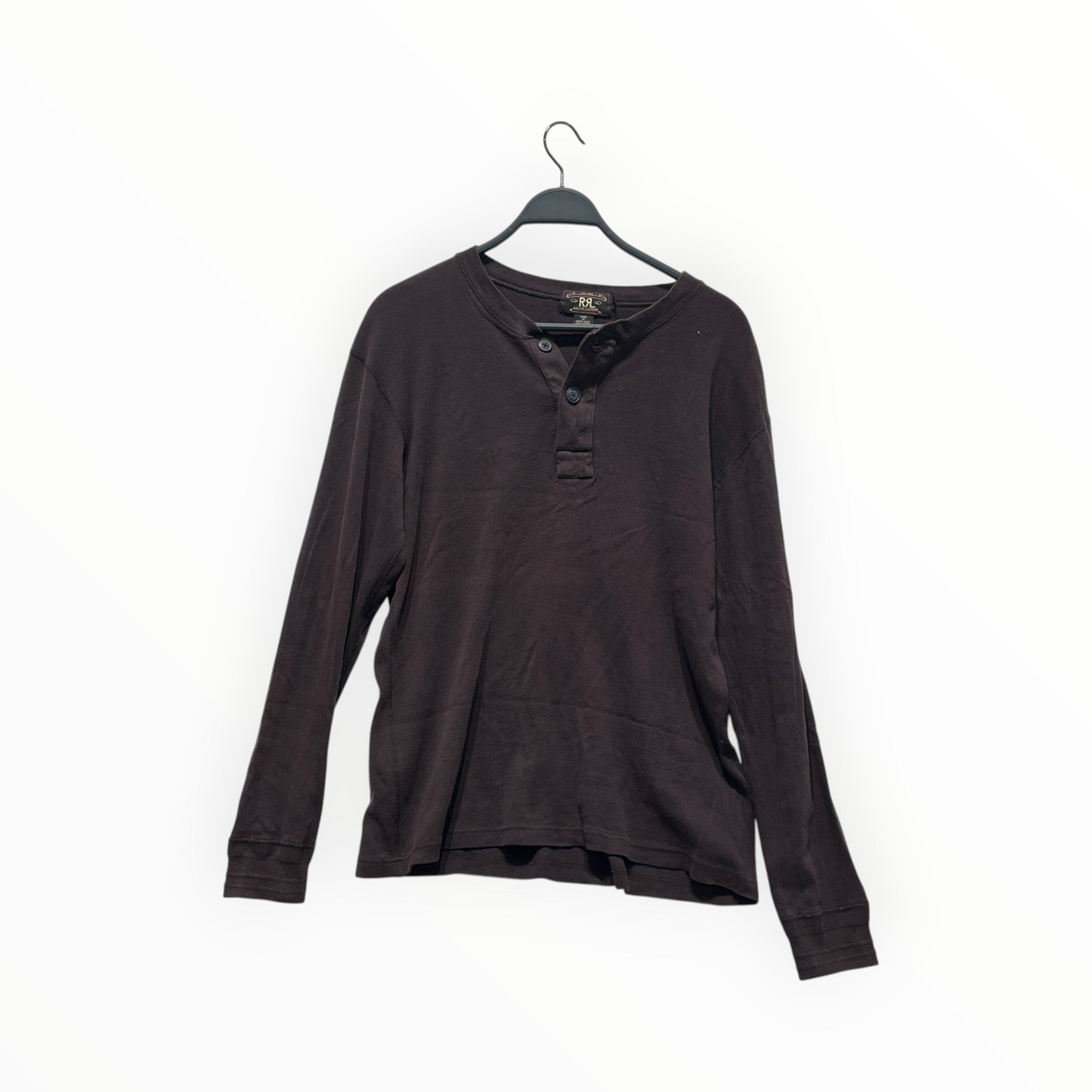 RRL/LS Shirt/M/Cotton/BRW/henley view 1