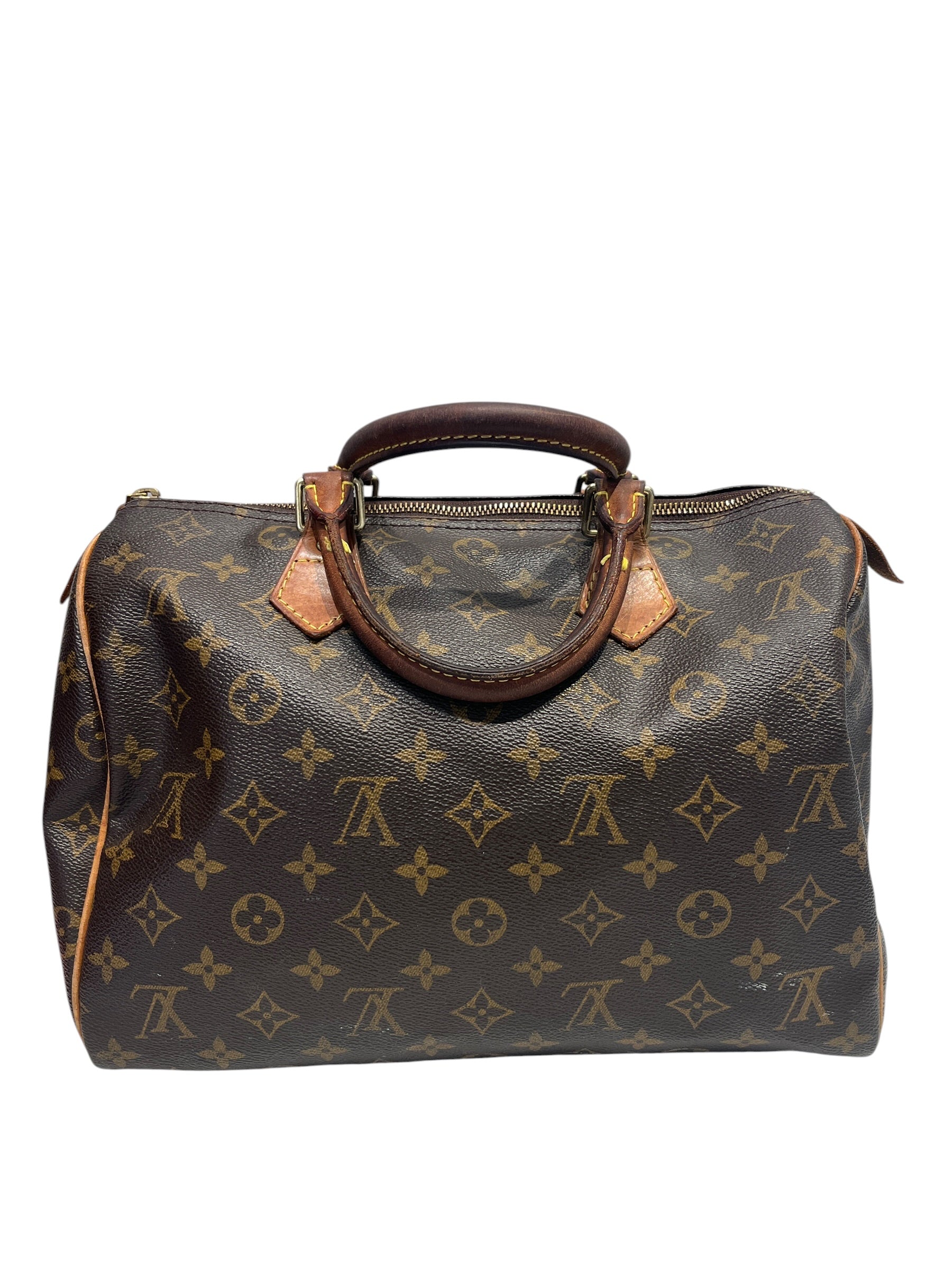 LOUIS VUITTON/Boston Bag/All Over Print/Leather/BRW/Speedy 30 TH0020 view 2