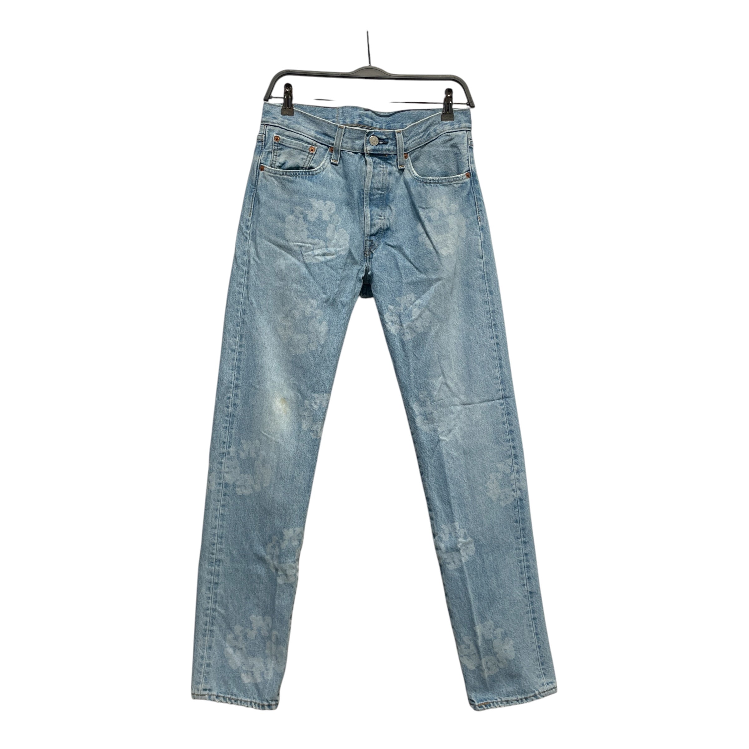 DENIM TEARS/Straight Pants/30/Denim/IDG/All Over Print/FADED LOGO view 1